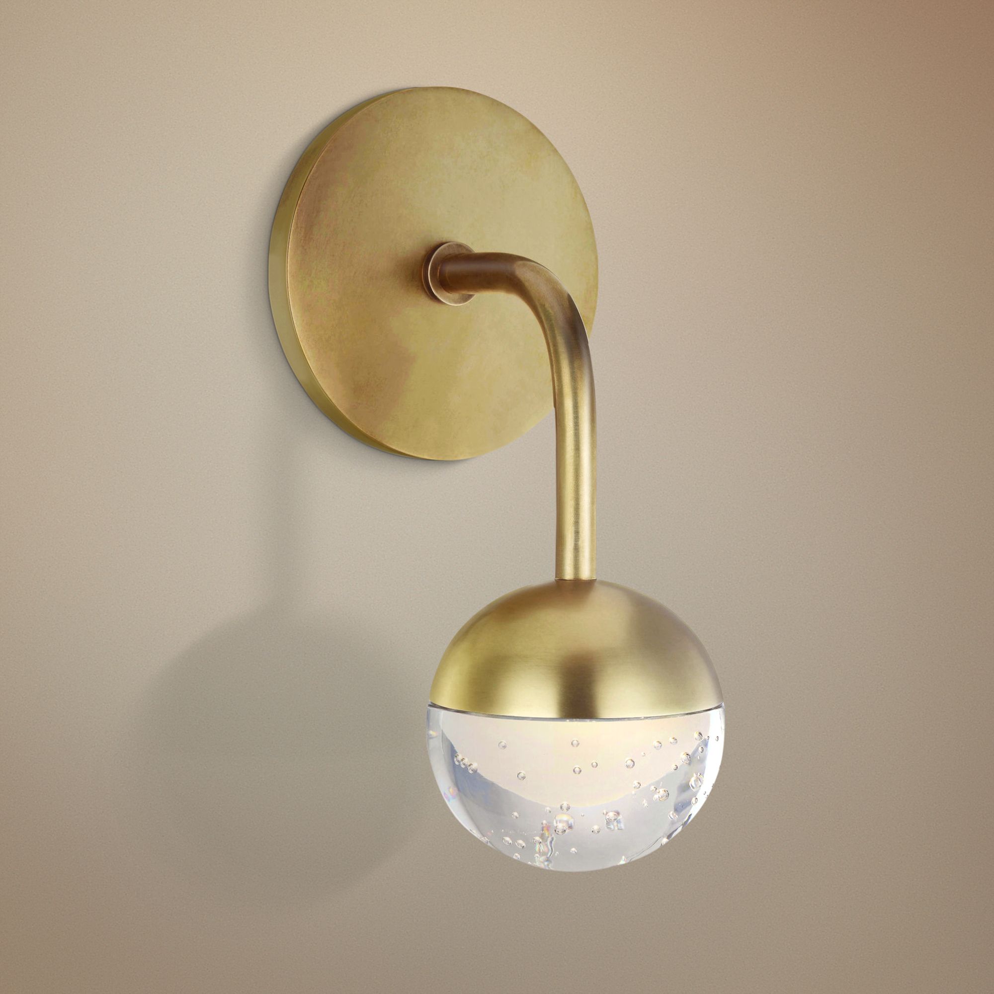 Hudson Valley Boca 9 1/2" High Aged Brass LED Wall Sconce