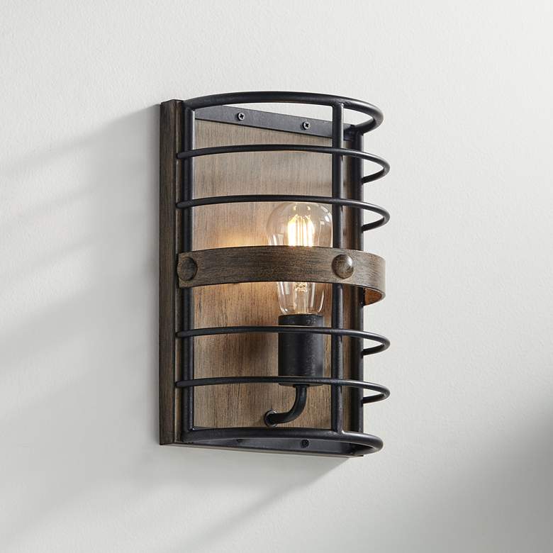 Lexi 11 1/2&quot; High Oil Rubbed Bronze Pocket Wall Sconce