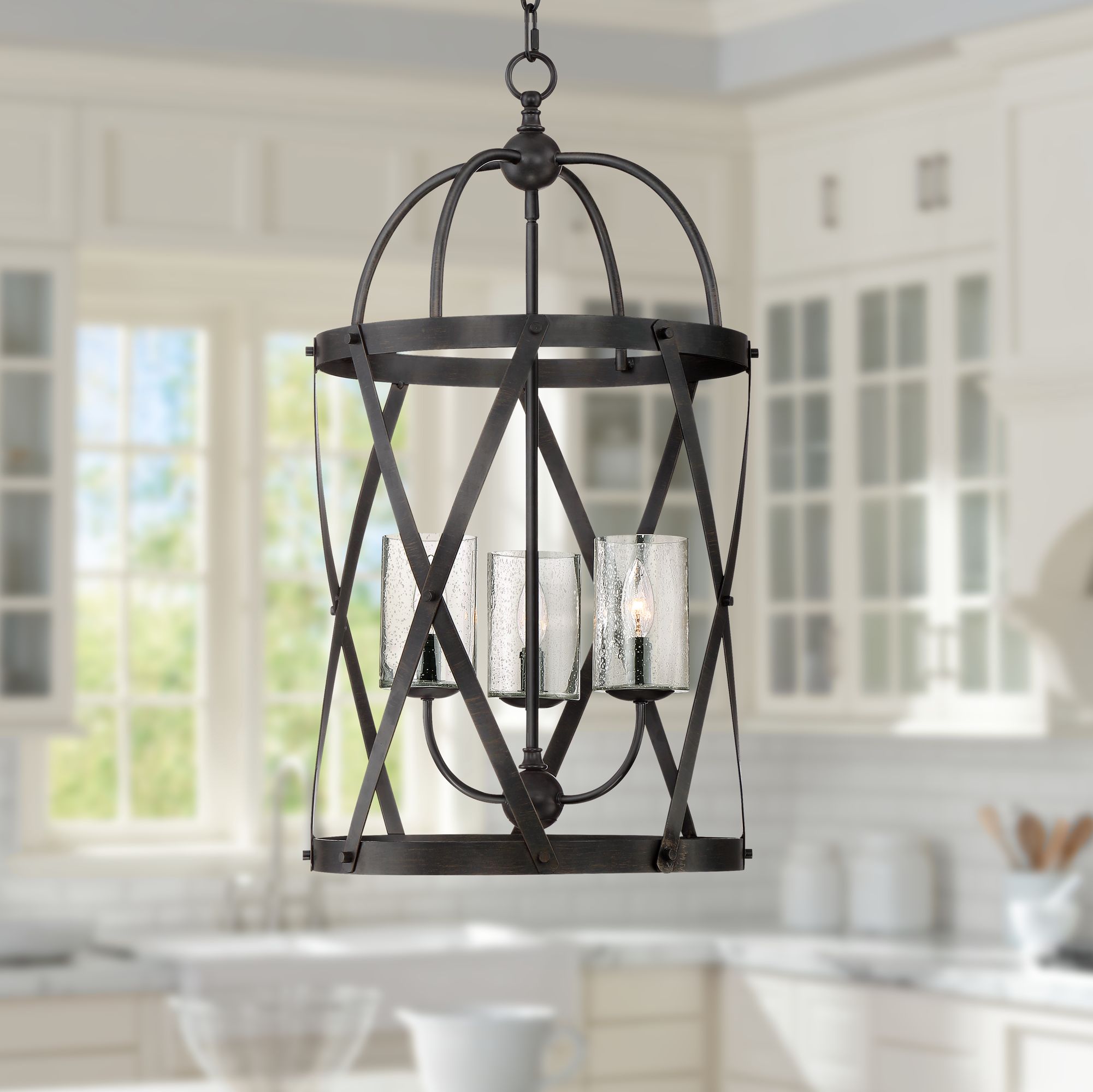 Patricia 16" Wide Bronze 3-Light Pendant