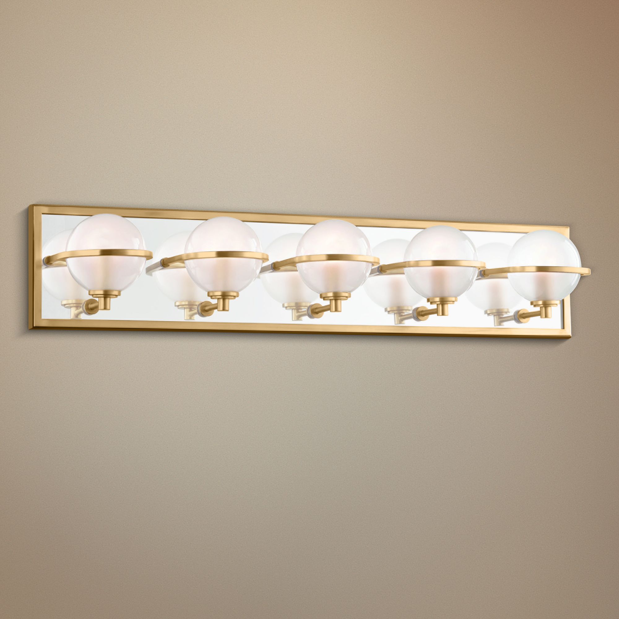 Hudson Valley Axiom 30" Wide Aged Brass 5-LED Bath Light