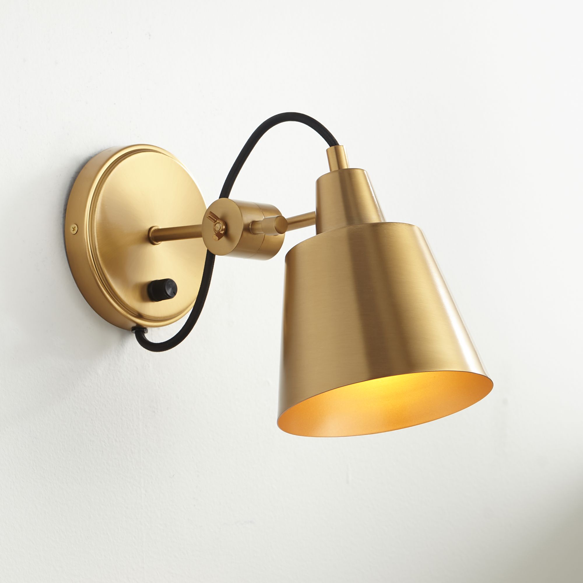 Possini Euro Capetown 8" High Warm Brass Swivel Wall Sconce
