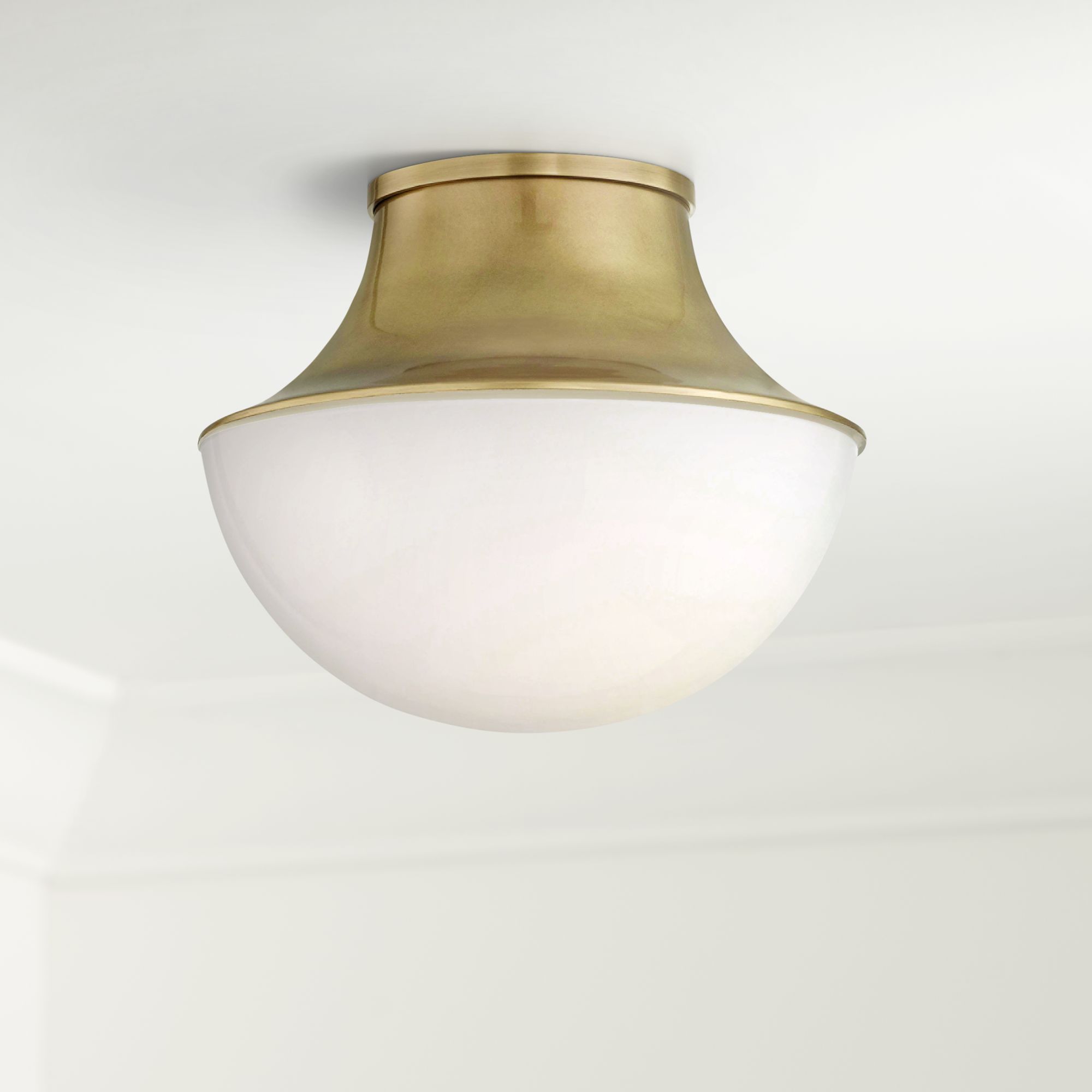 Hudson Valley Lettie 10 3/4" Wide Aged Brass LED Ceiling Light