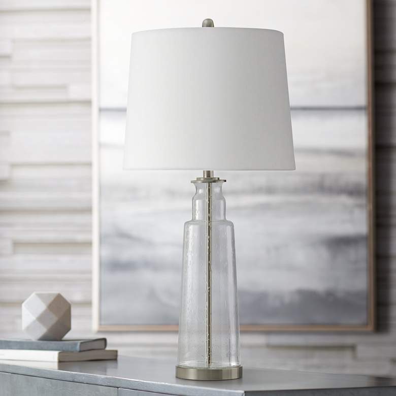 Image 1 Laura Clear Seeded Glass Table Lamp