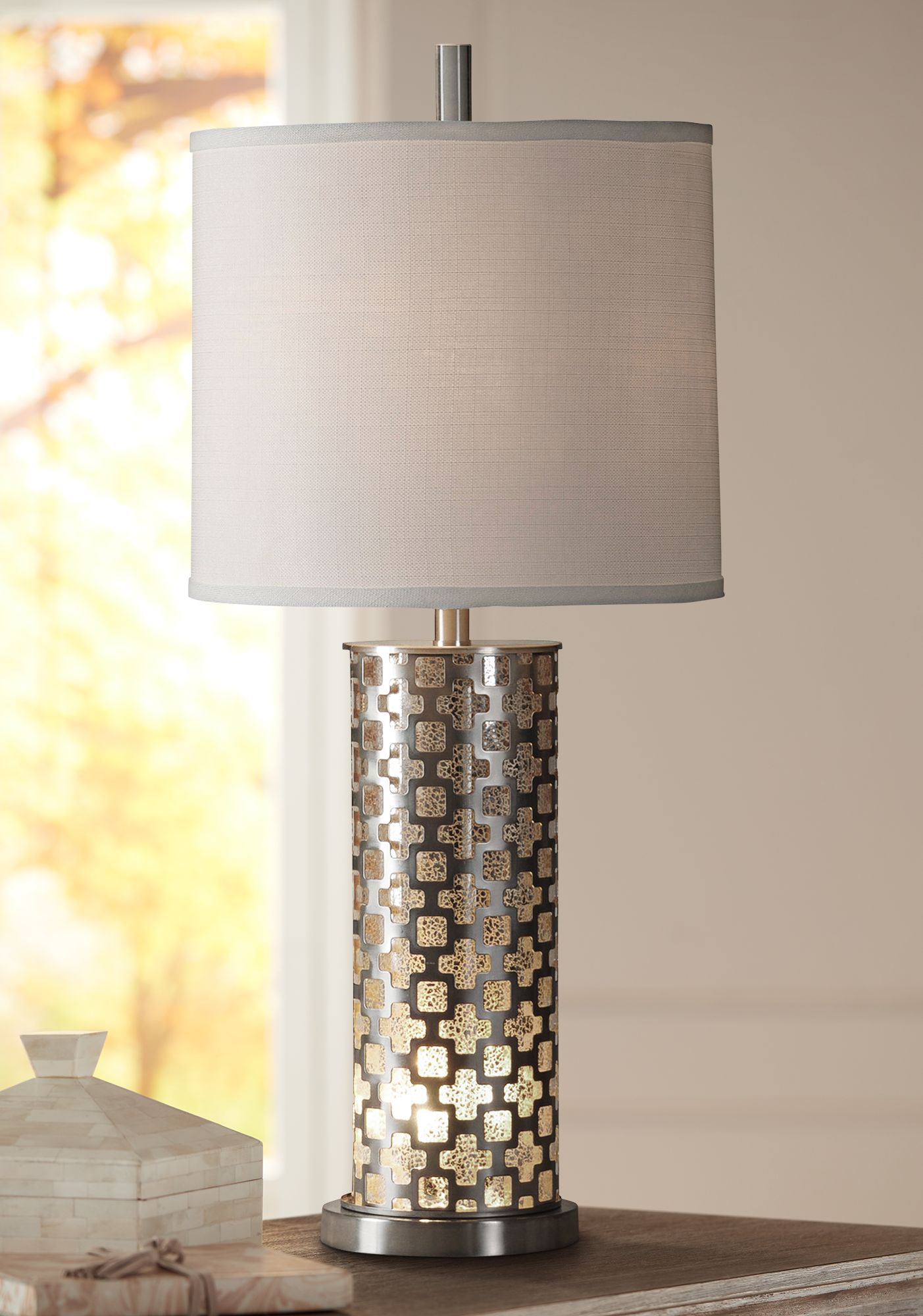 brushed steel table lamp