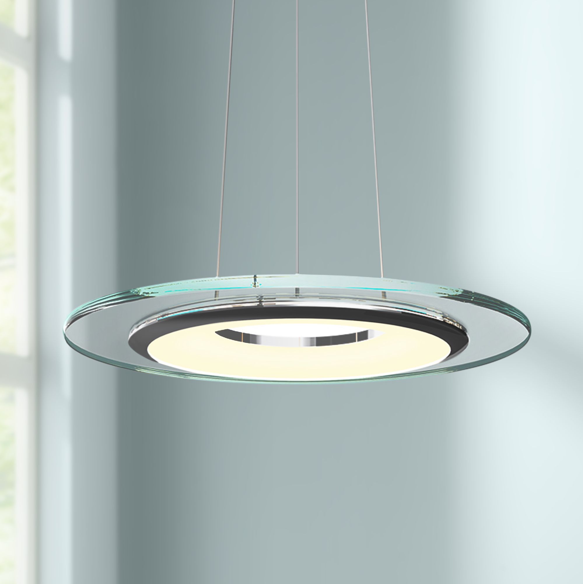 Sonneman Float 18" Wide Polished Chrome LED Pendant Light