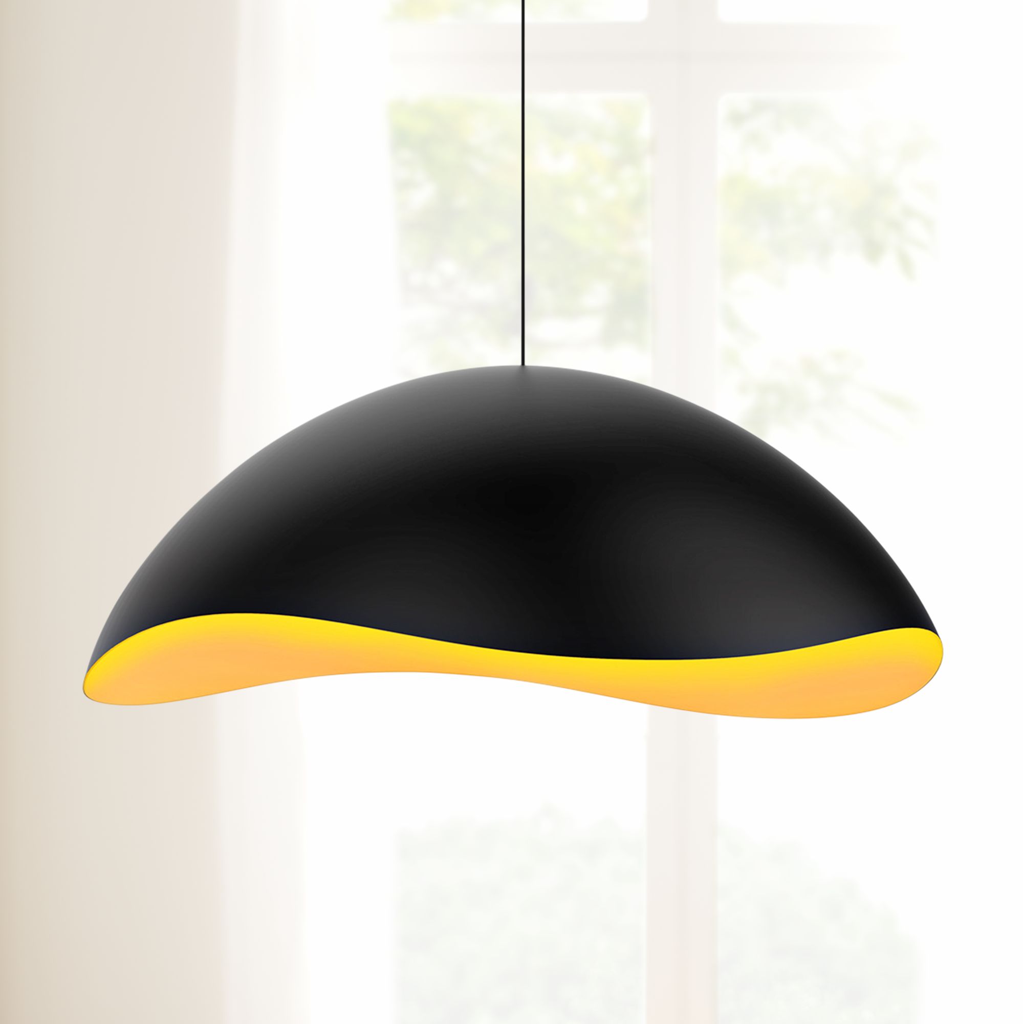 Sonneman Waveforms 22 1/2"W Satin Black LED Pendant Light