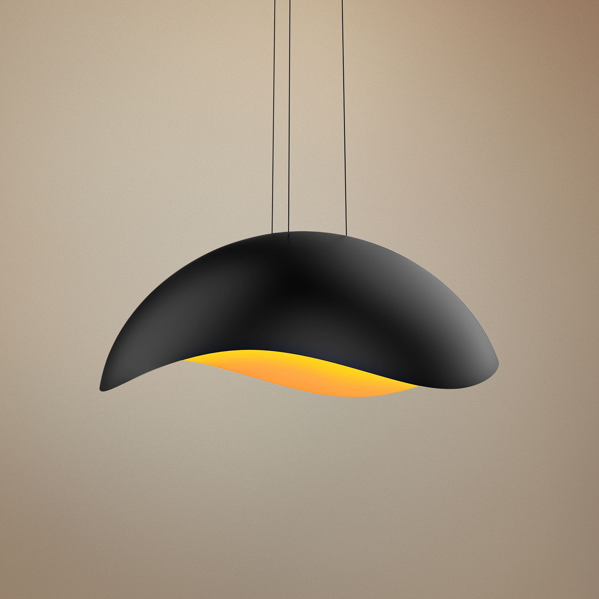 Sonneman Waveforms 34 1/2"W Satin Black LED Pendant Light