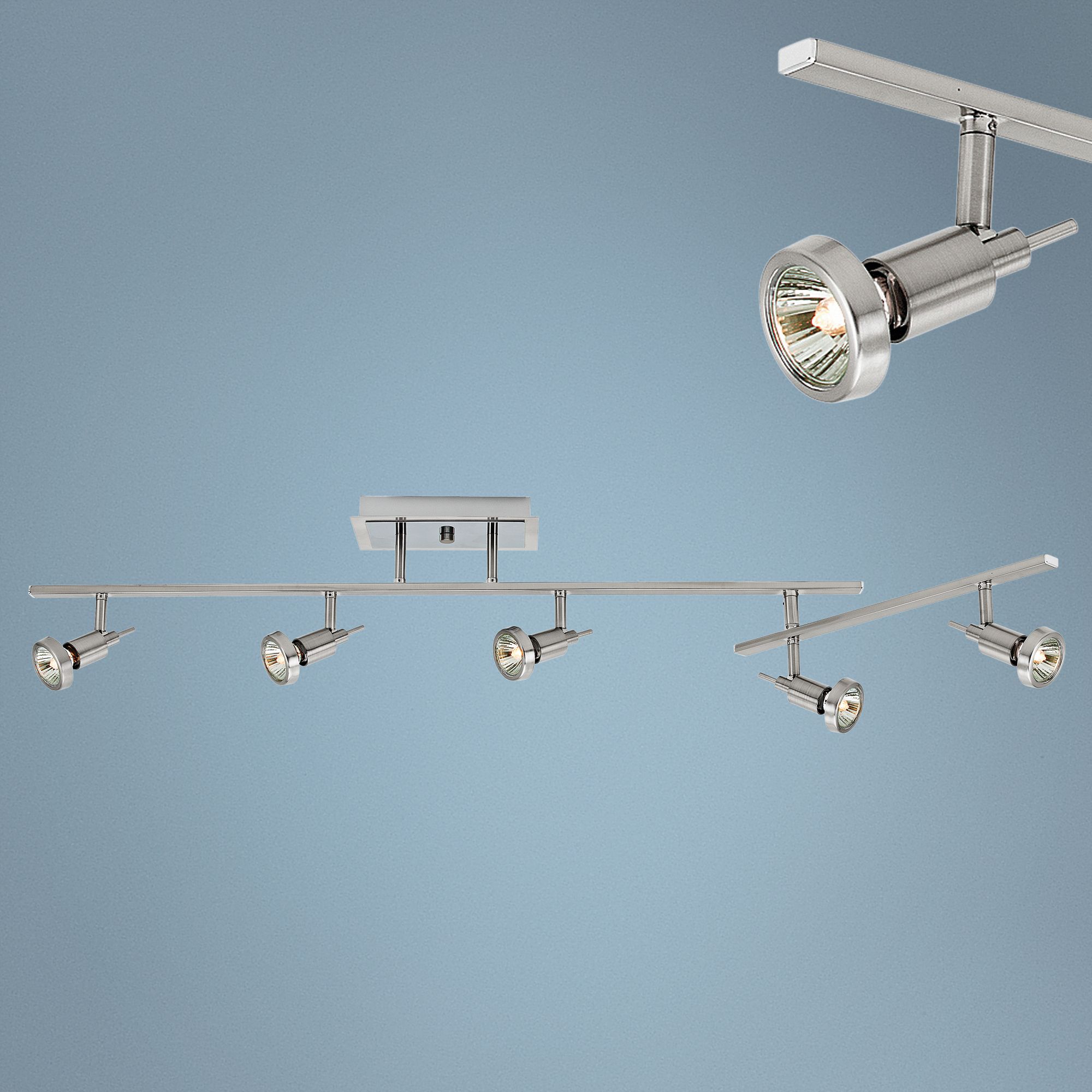 Viper 51 1/2" Wide 5-Light Brushed Steel LED Track Fixture