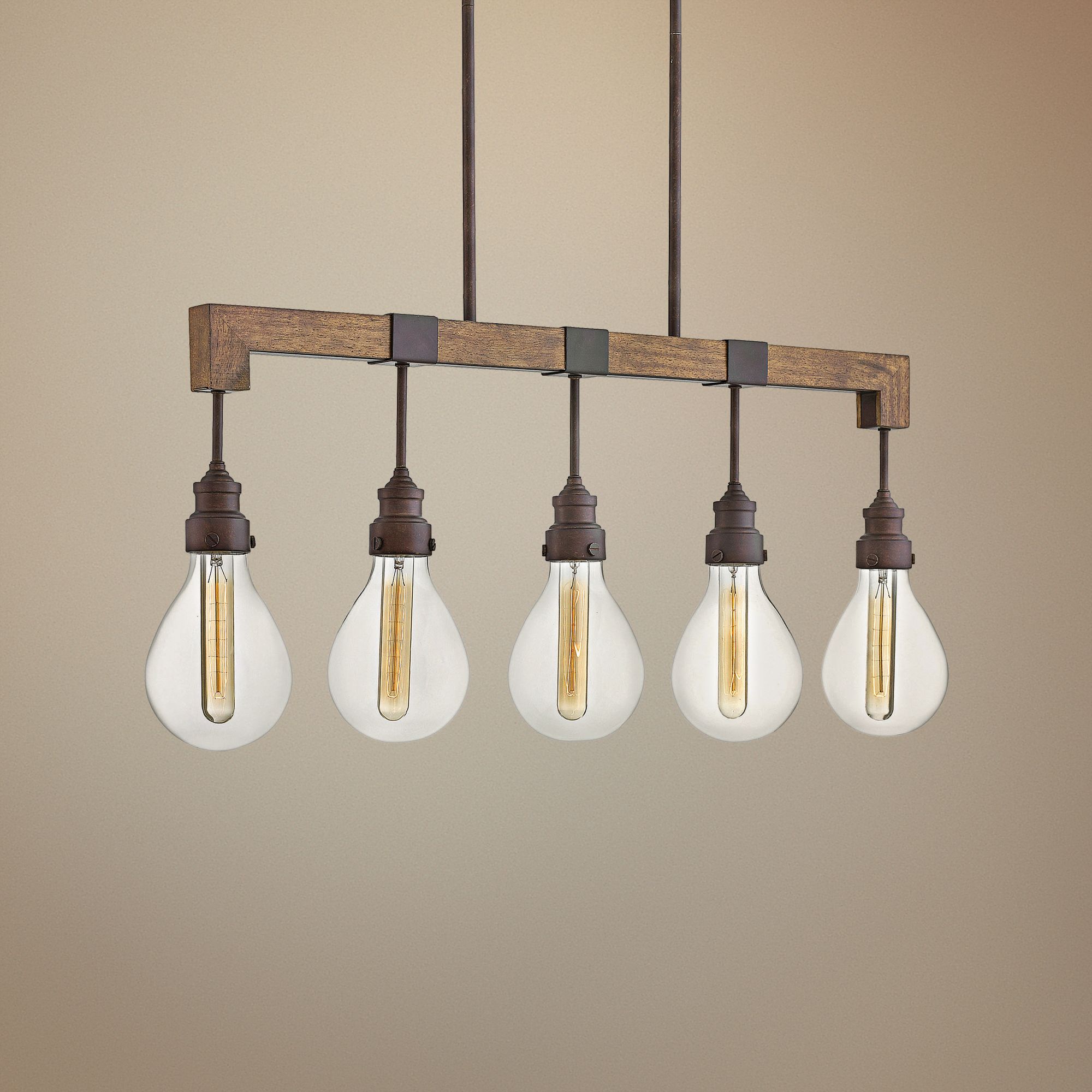 Denton 36" Wide Industrial Iron Kitchen Island Light Pendant