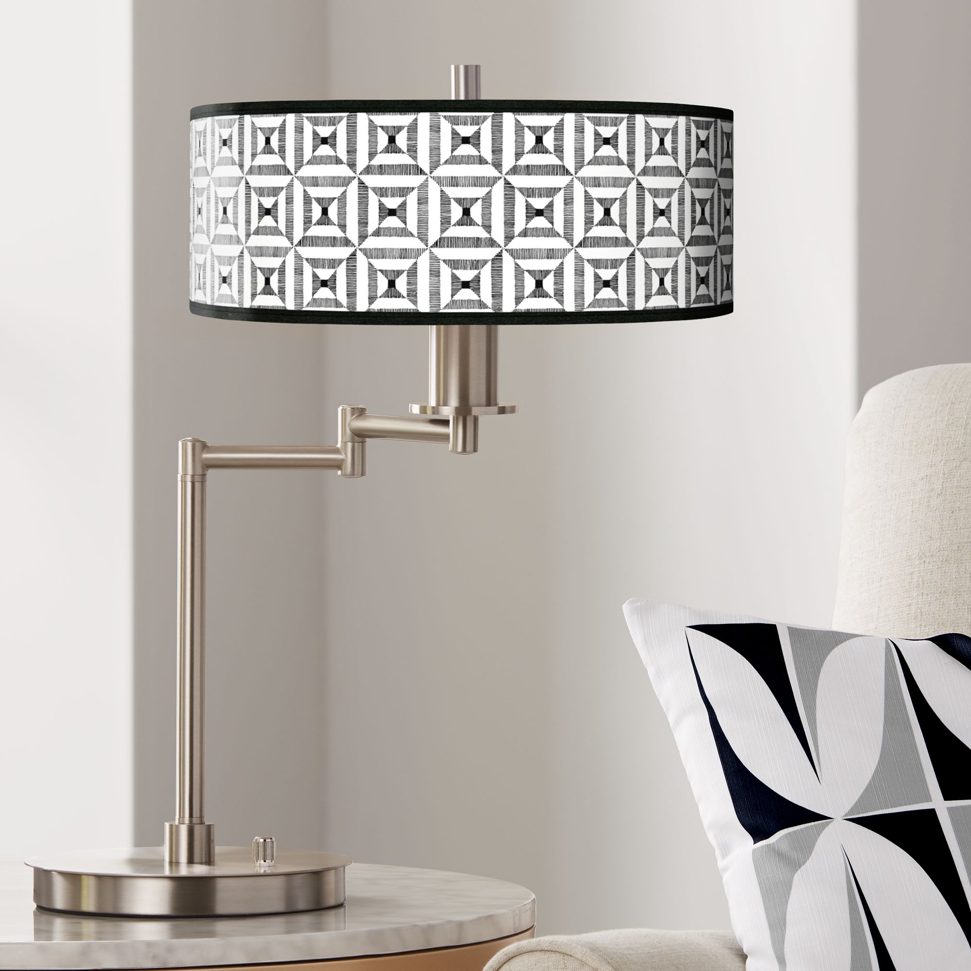 Tile Illusion Giclee CFL Swing Arm Desk Lamp