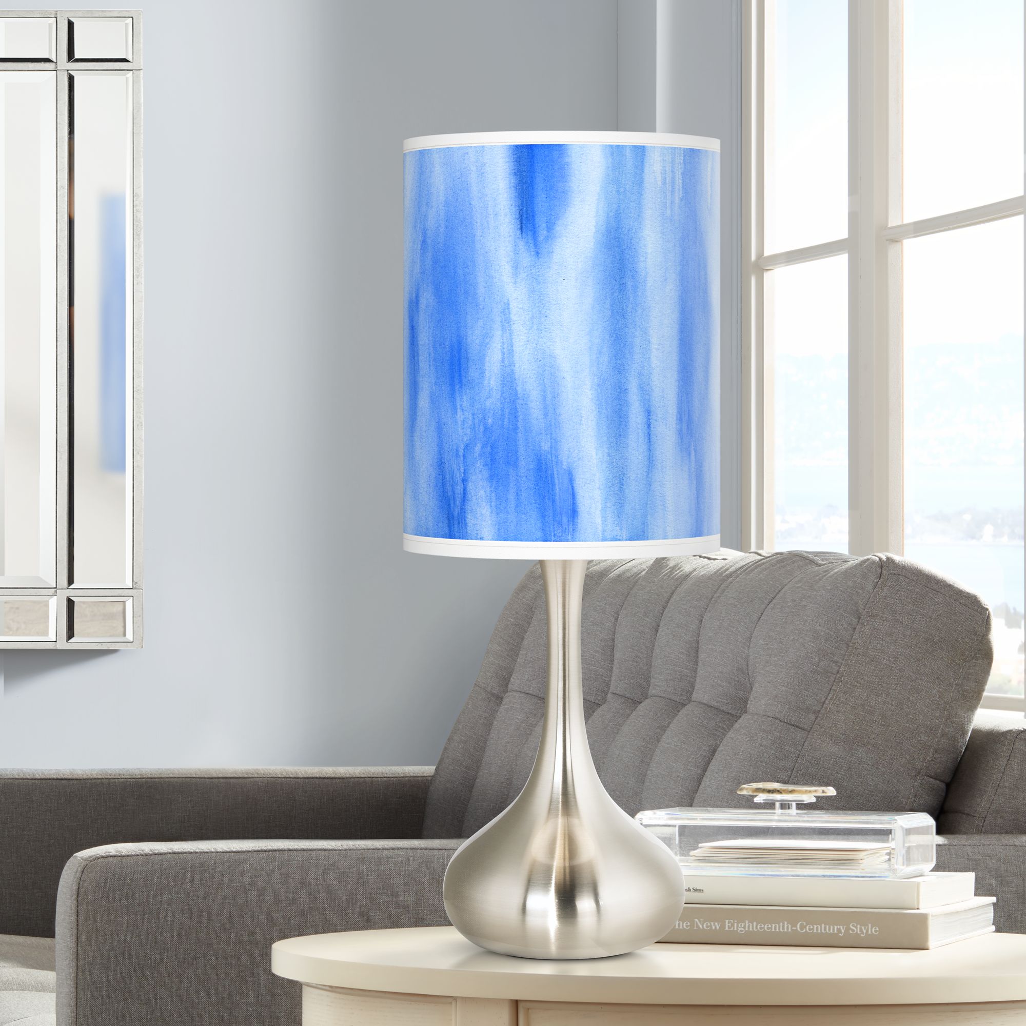 Blue Tide Giclee Droplet Table Lamp