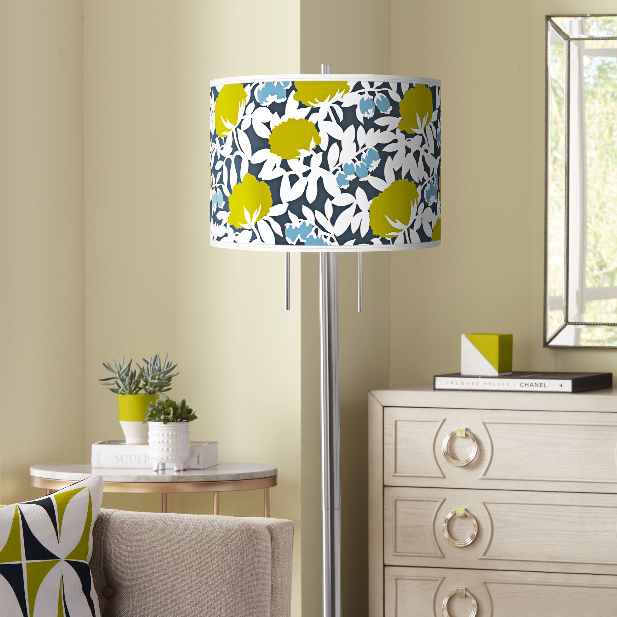 Seedling by thomaspaul Hedge Brushed Nickel Garth Floor Lamp