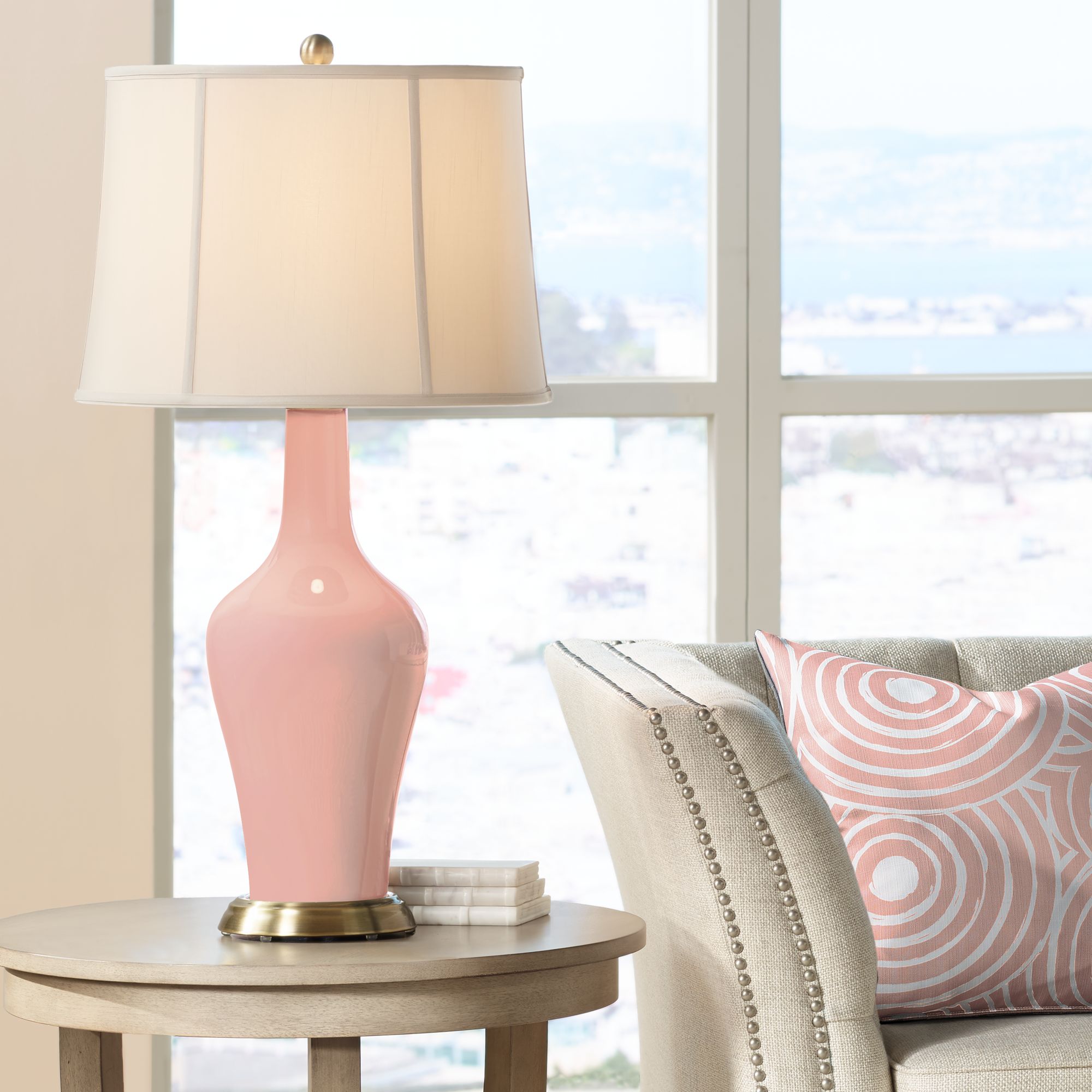 Mellow Coral Anya Table Lamp – Stylish Ceramic, Modern Design