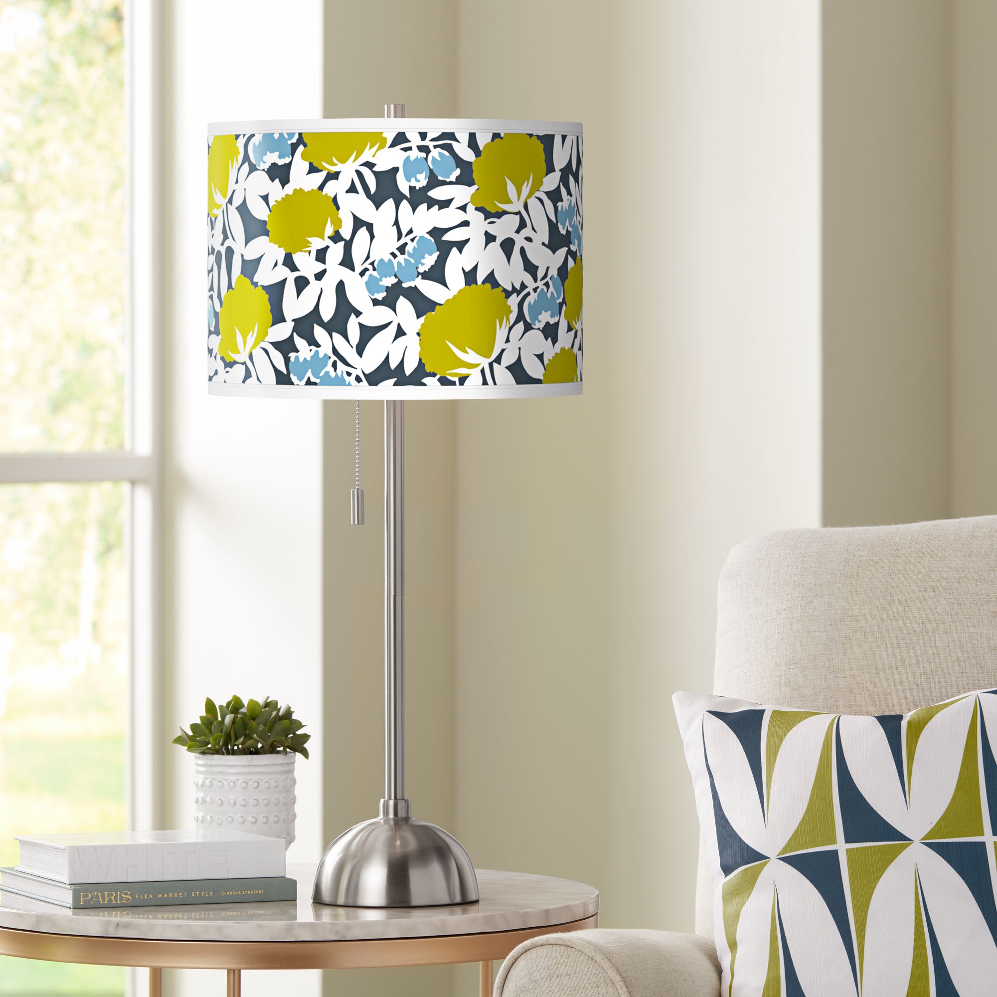 Seedling by thomaspaul Hedge Brushed Nickel Table Lamp