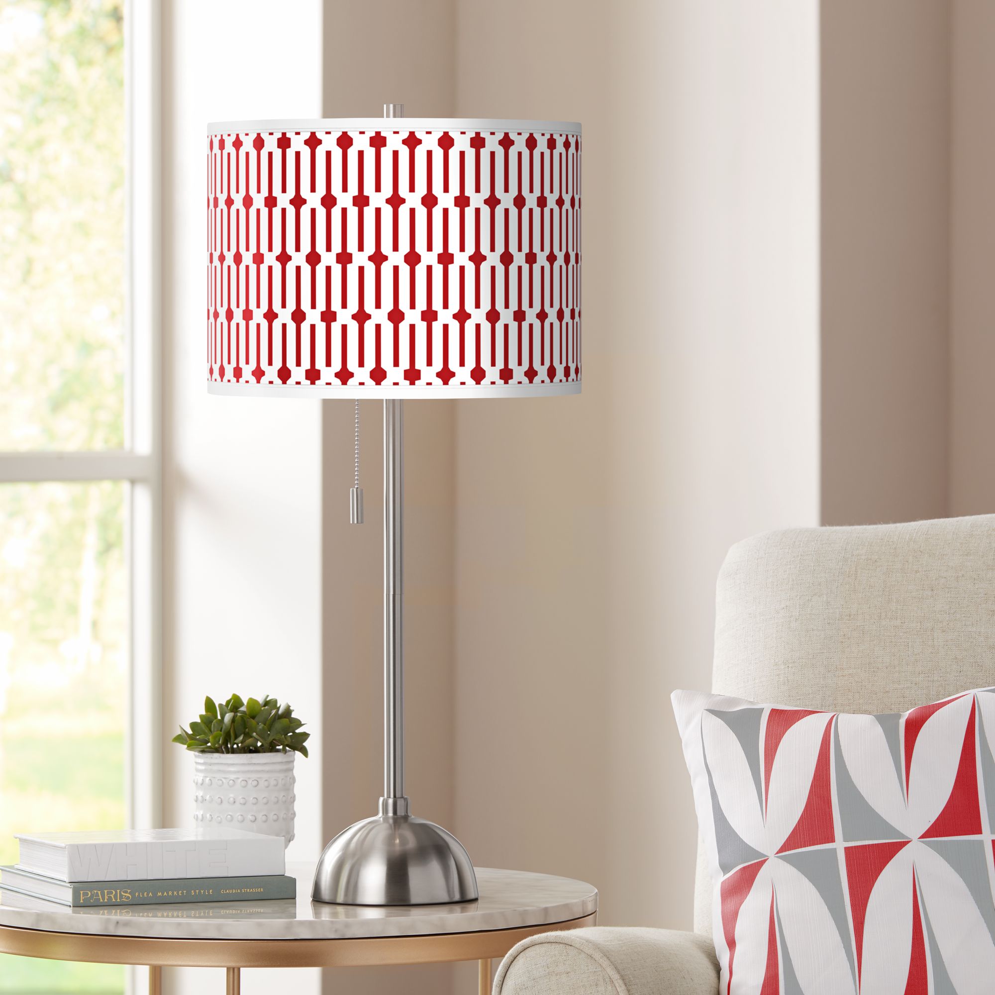 Amaze Giclee Brushed Nickel Table Lamp