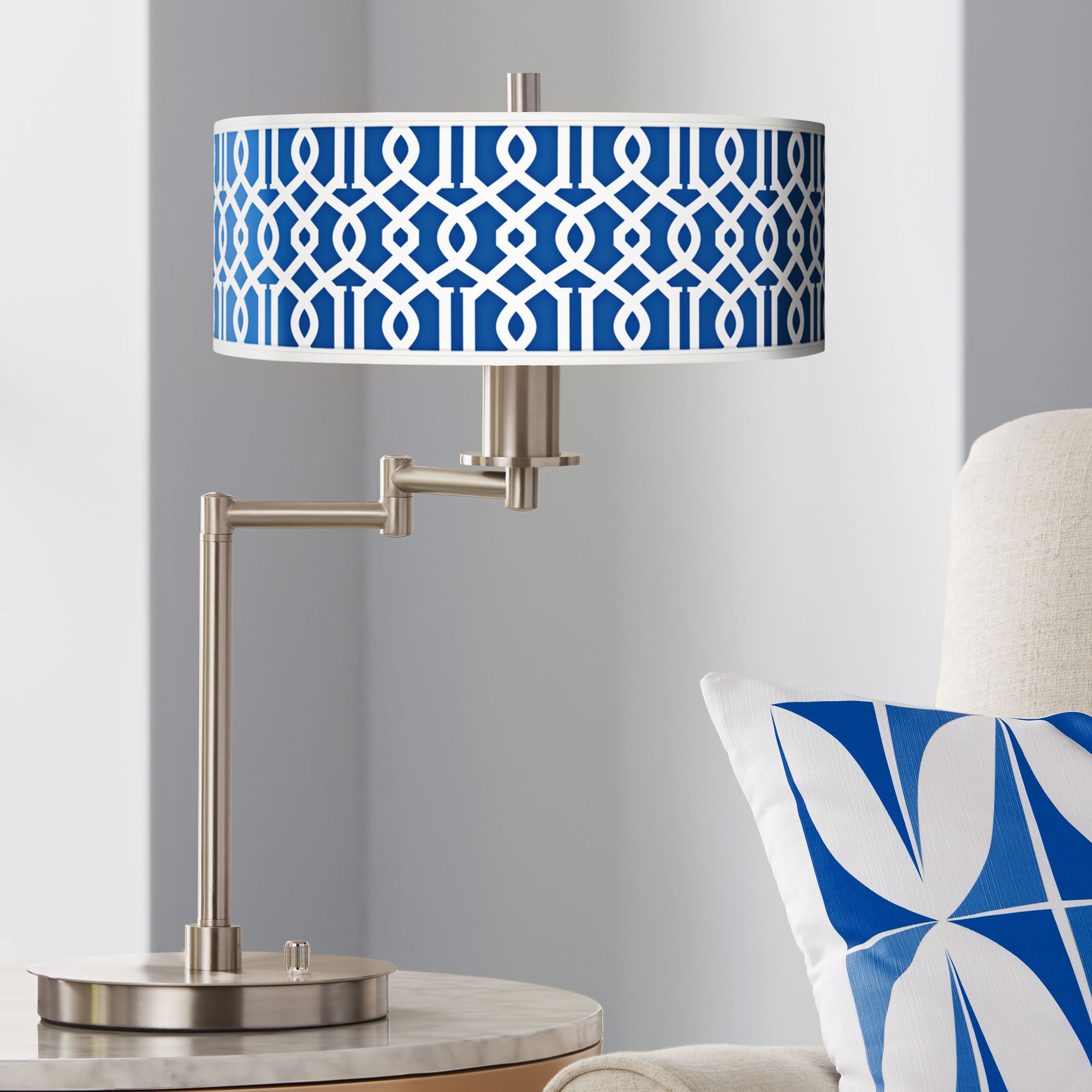 Chain Reaction Giclee Shade LED Swing Arm Desk Lamp