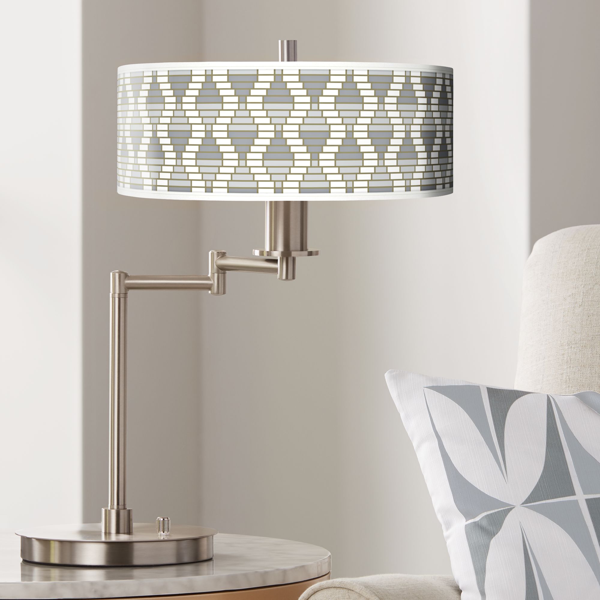 Stepping Out Giclee Shade LED Swing Arm Desk Lamp