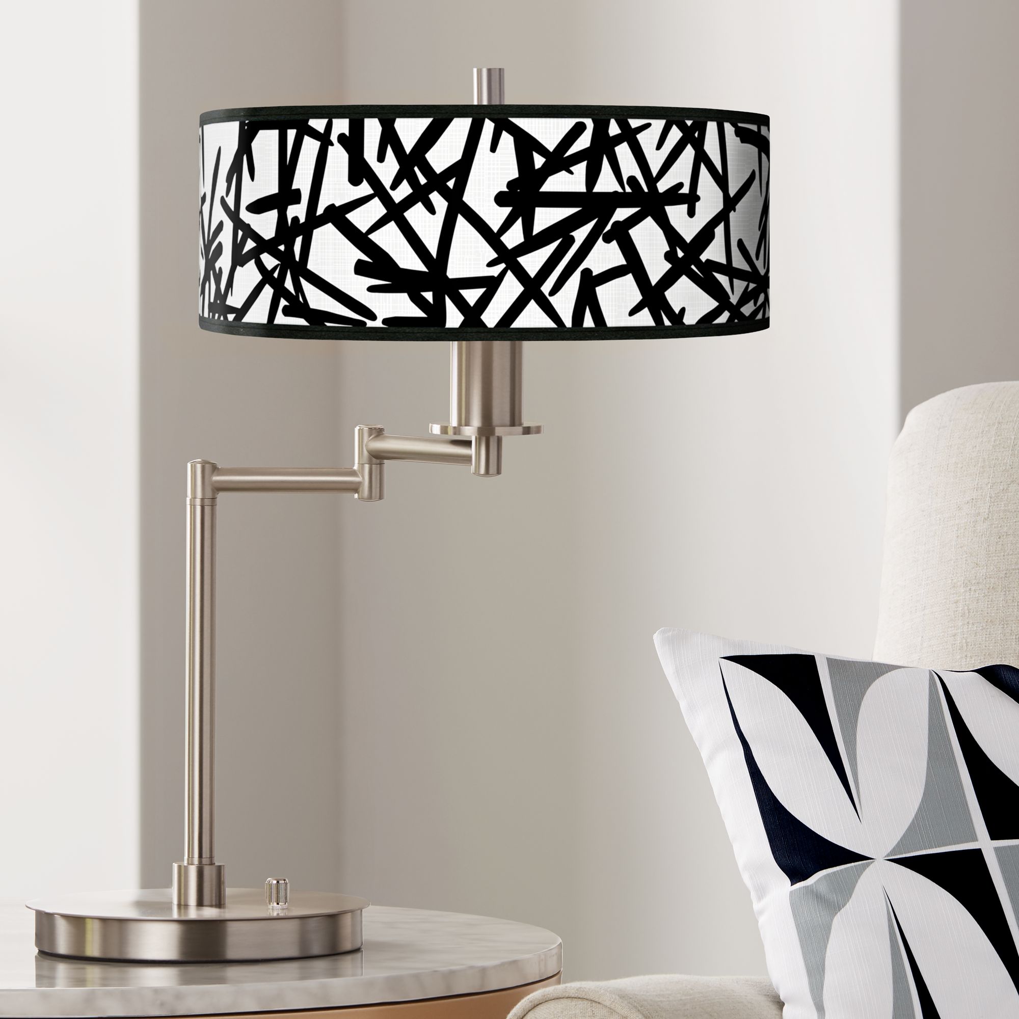 Sketchy Giclee CFL Swing Arm Desk Lamp