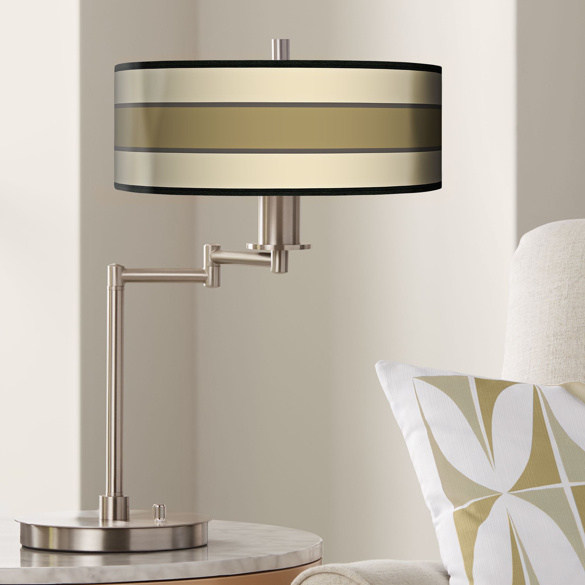 Tones Of Beige Giclee CFL Swing Arm Desk Lamp