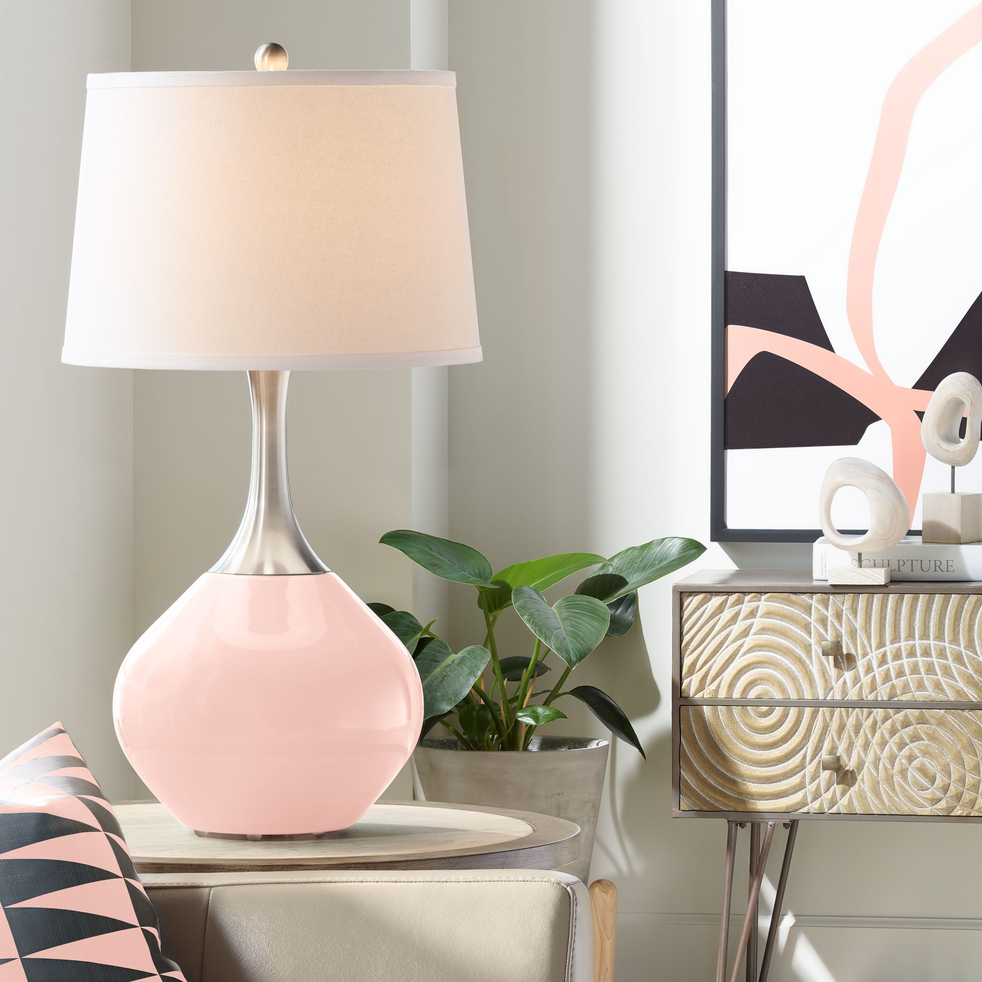 Rose Pink Spencer Table Lamp – Elegant Ceramic, Modern Lighting