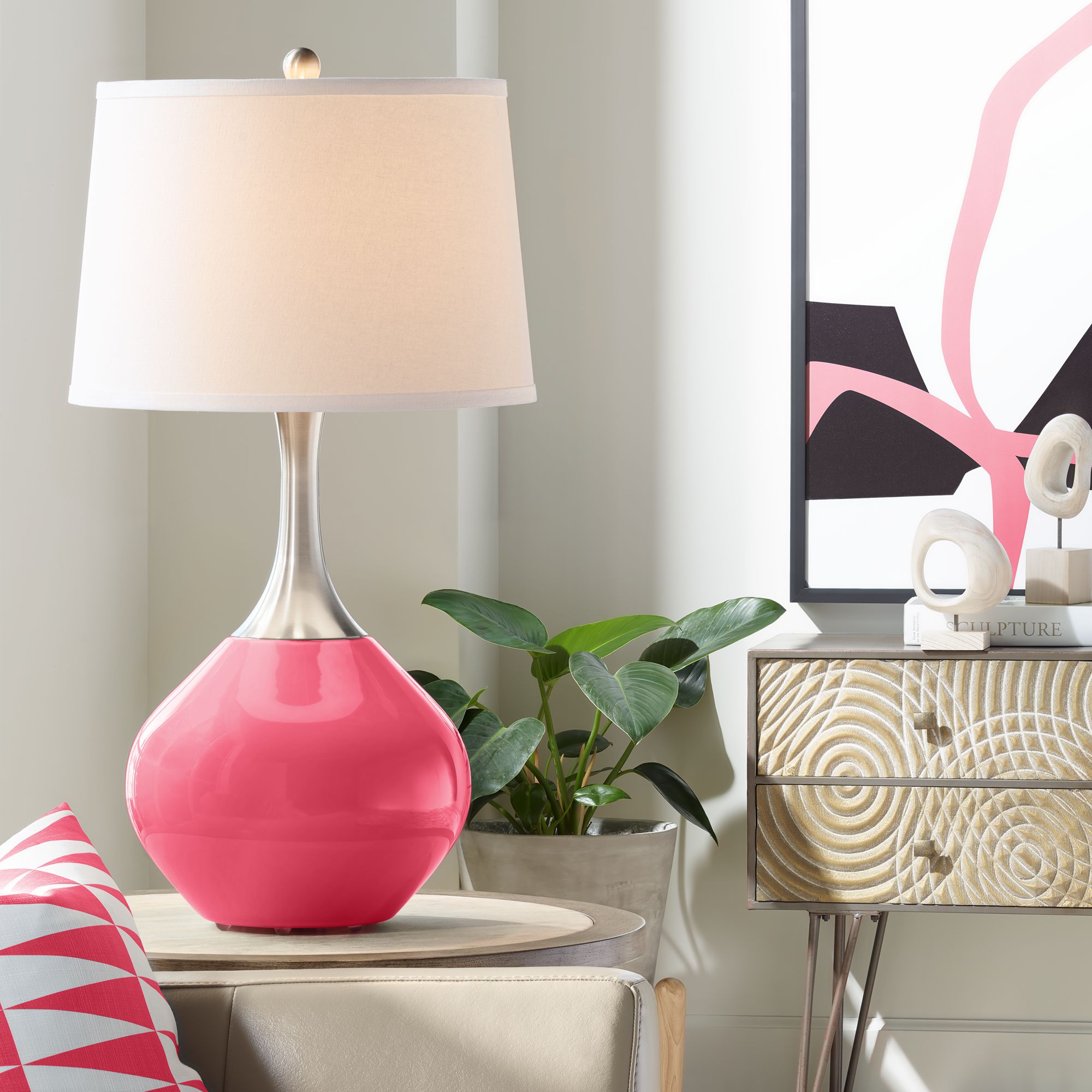 Eros Pink Spencer Table Lamp – Stylish Ceramic, Modern Design