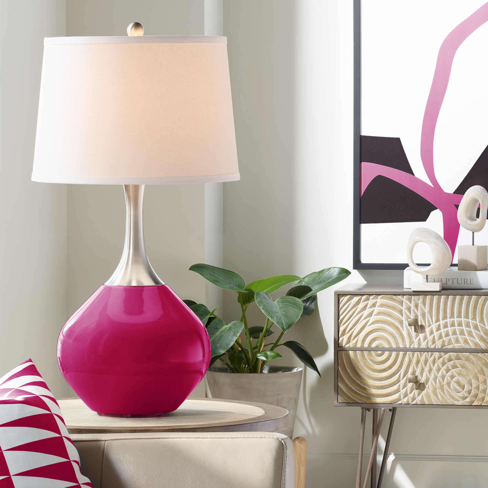 French Burgundy Spencer Table Lamp