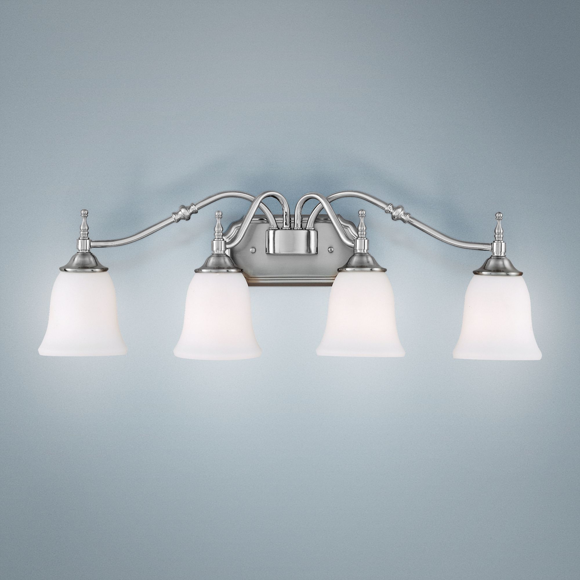 Tritan Nickel Finish 30 1/2" Wide Four Light Bath Fixture