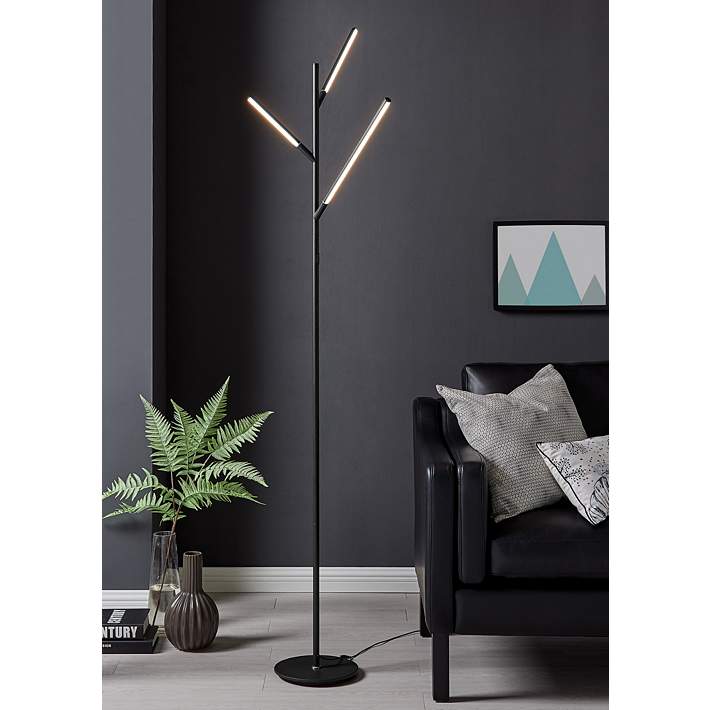 Lite Source Lorant Black Metal LED Modern Tree Floor Lamp - #271D0 | Lamps  Plus