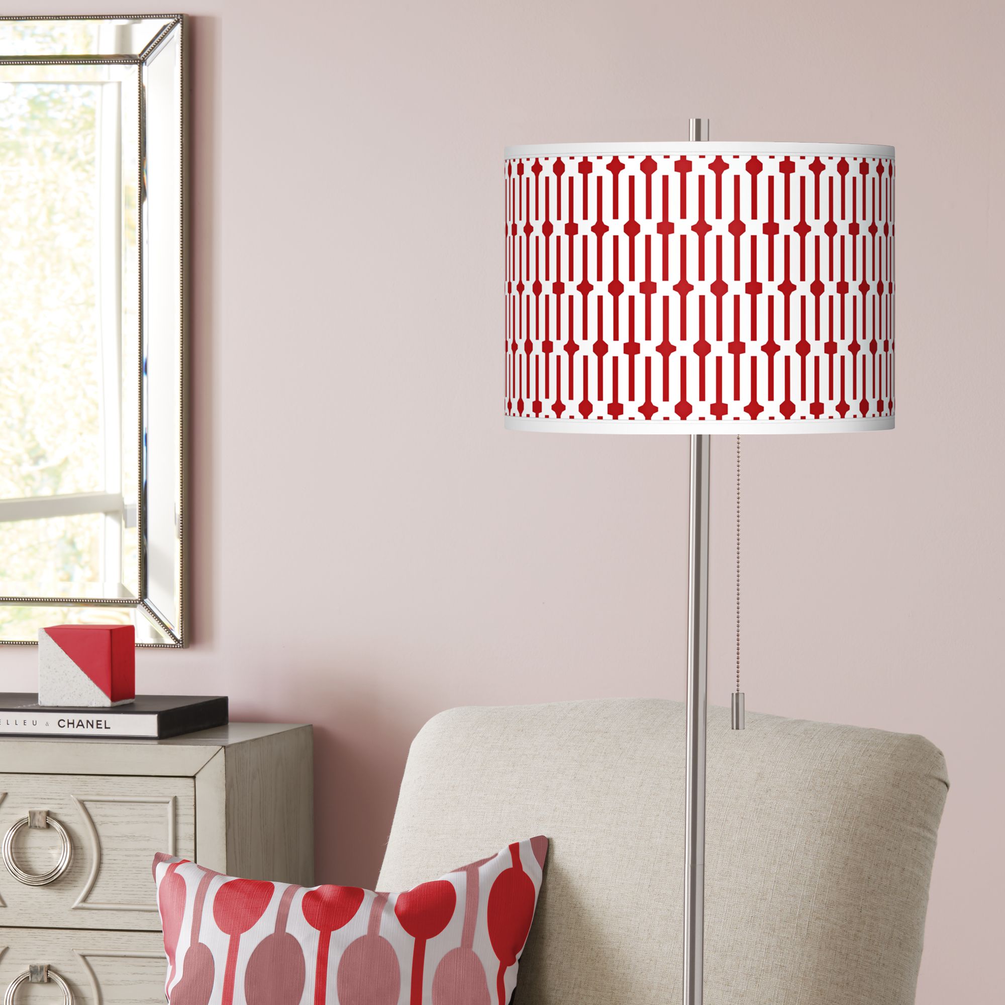 Amaze Brushed Nickel Pull Chain Floor Lamp