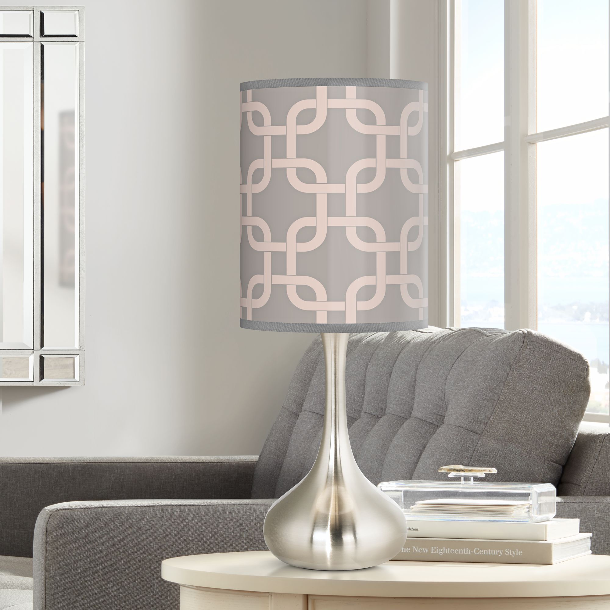 Smoke Lattice Giclee Droplet Table Lamp