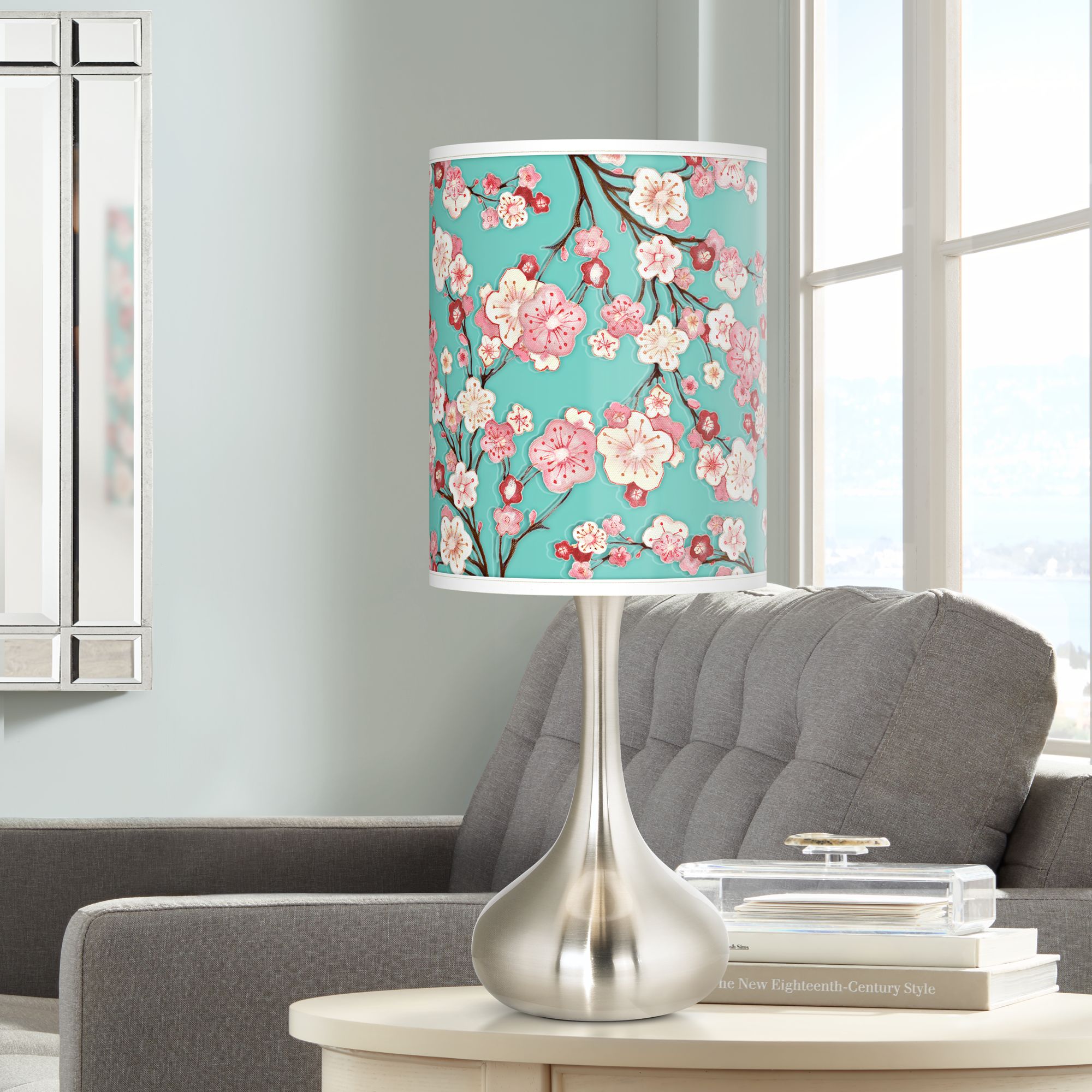 Cherry Blossoms Giclee Droplet Table Lamp