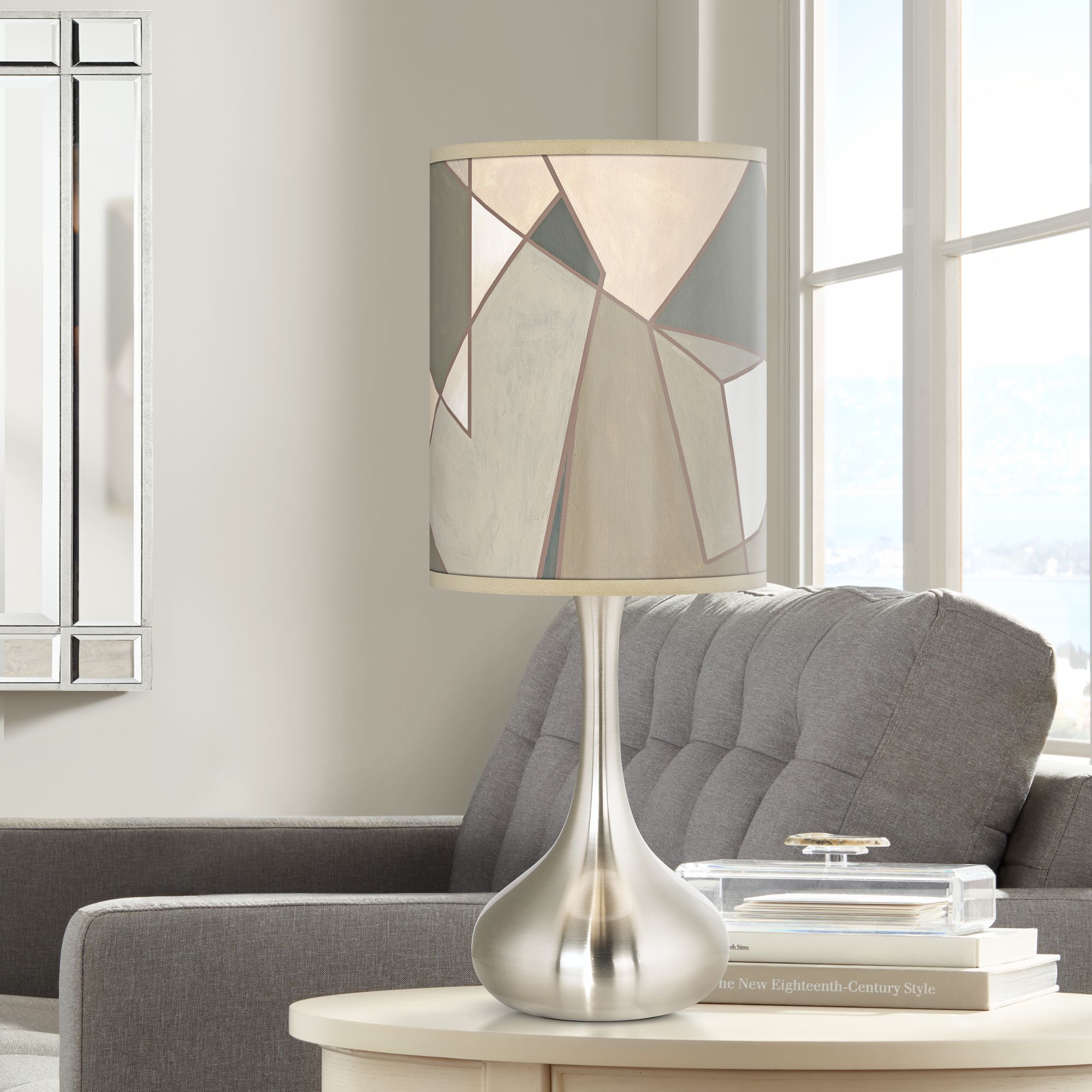 Modern Mosaic I Giclee Droplet Table Lamp