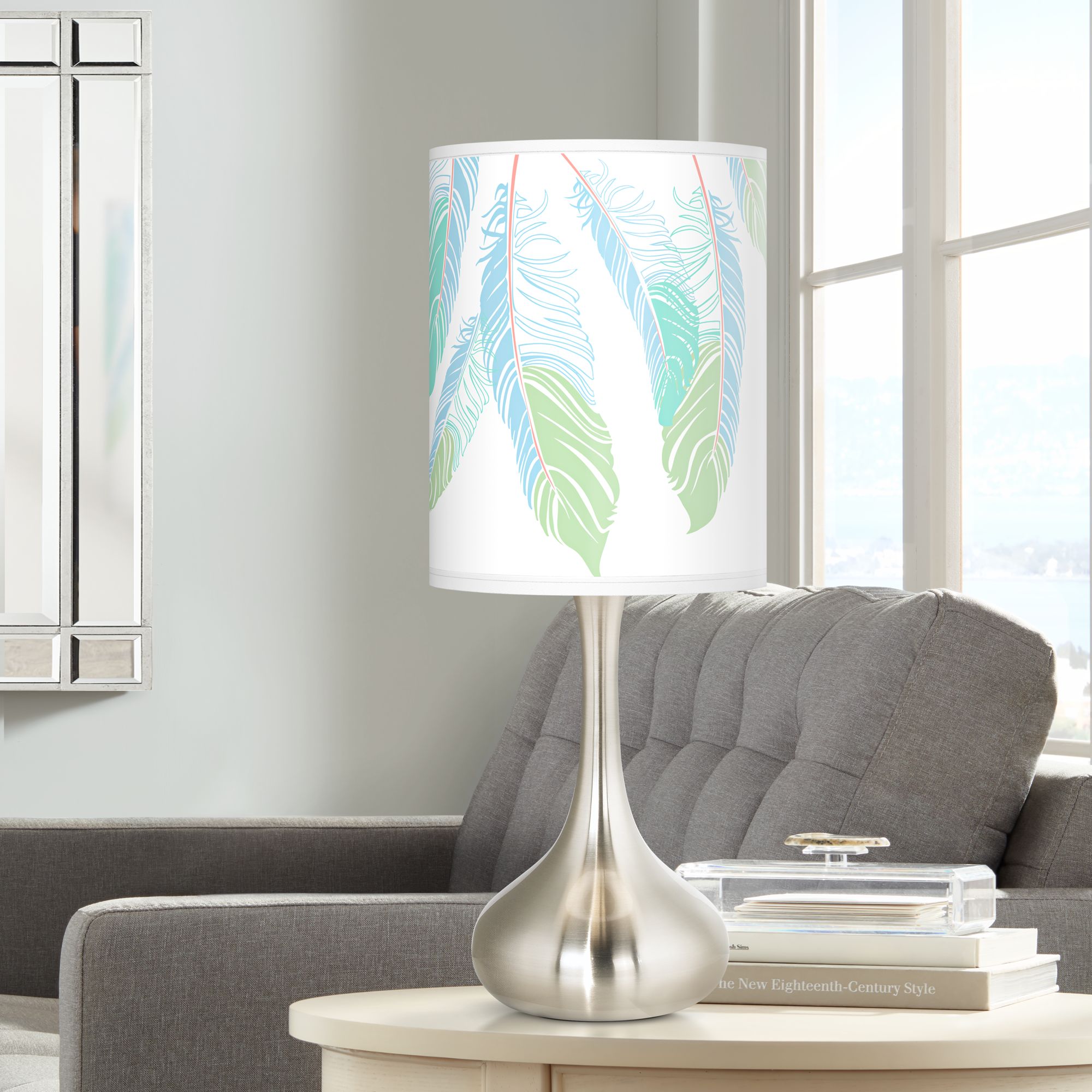 Light as a Feather Giclee Droplet Table Lamp