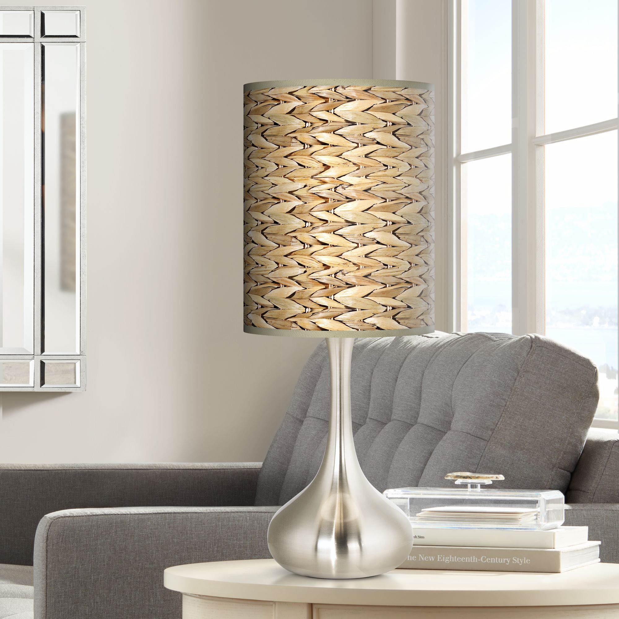 Seagrass Print Pattern Giclee Droplet Table Lamp