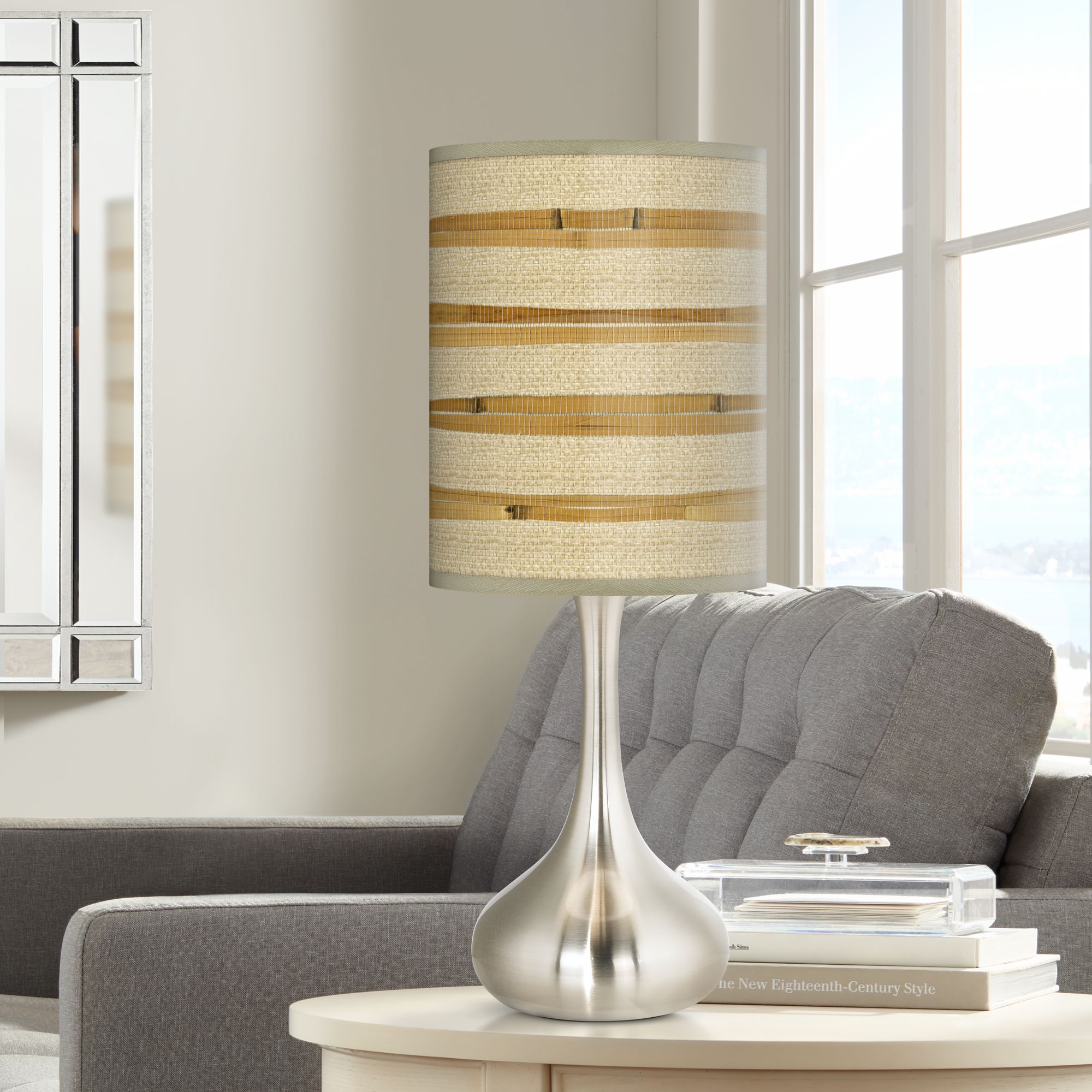 Bamboo Wrap Giclee Droplet Table Lamp