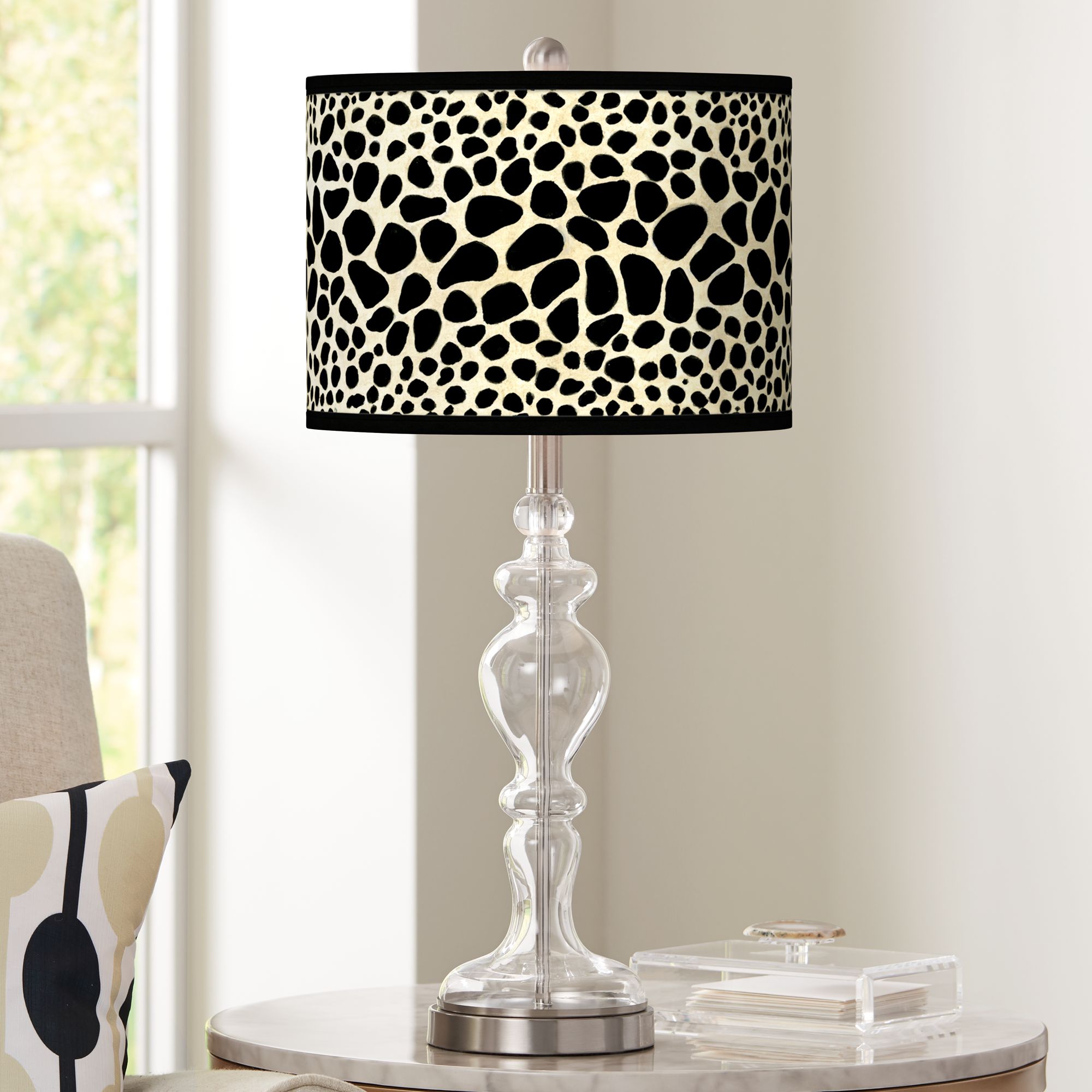 Leopard Giclee Apothecary Clear Glass Table Lamp