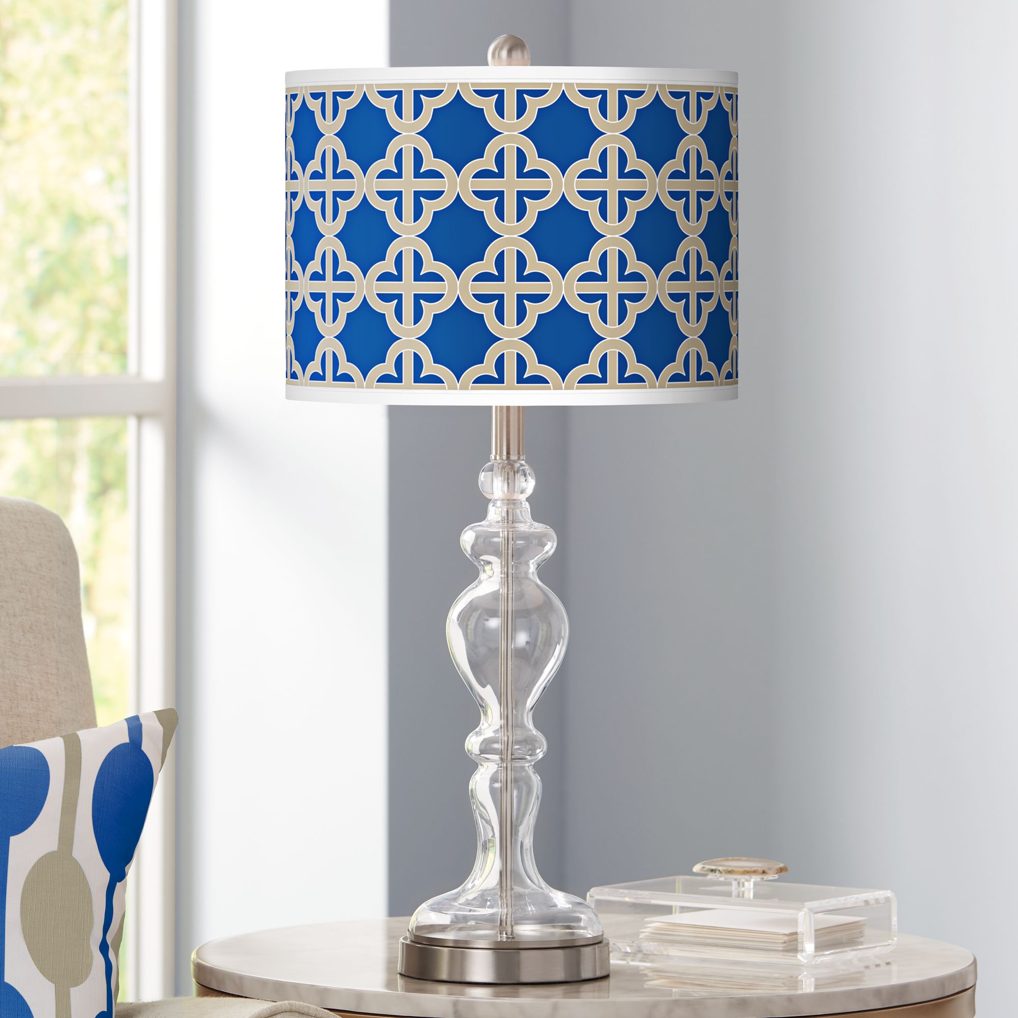 Four Corners Giclee Apothecary Clear Glass Table Lamp