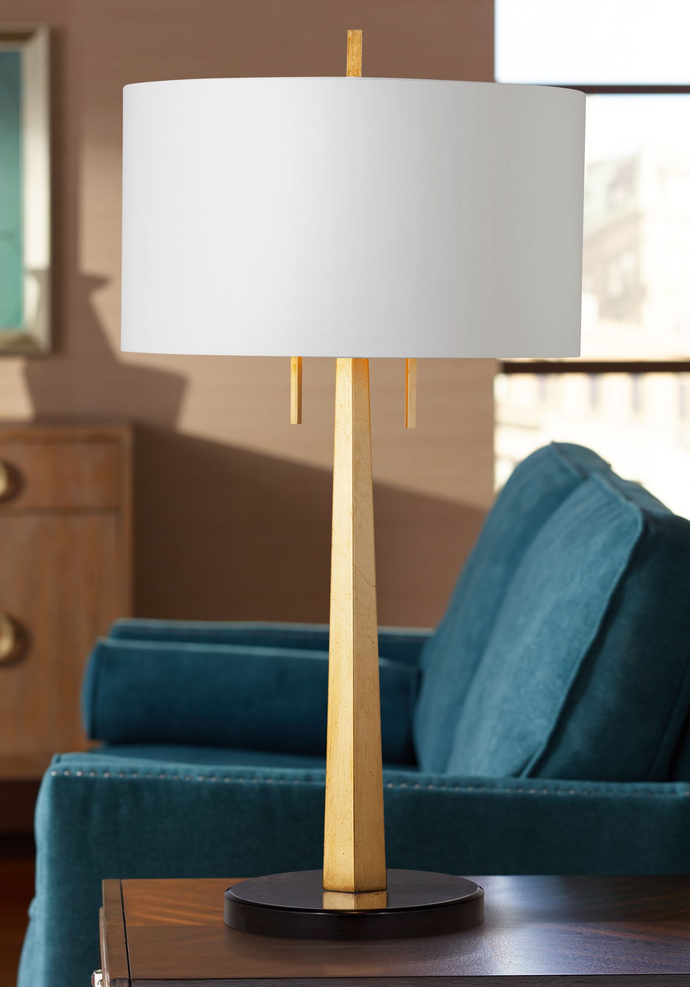 Justine Gold Leaf Metal Table Lamp 293E0 Lamps Plus