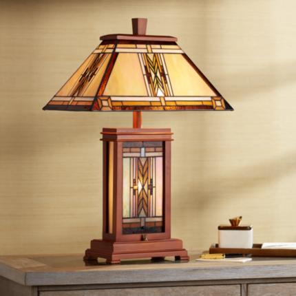 Walnut Mission Tiffany-Style Lighting Collection 