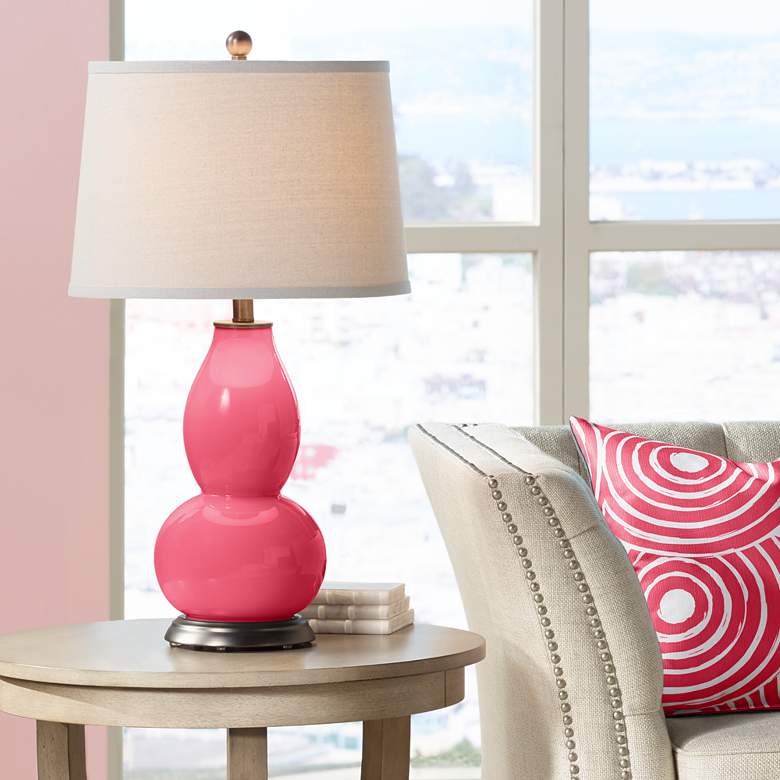 Image 1 Eros Pink Double Gourd Table Lamp