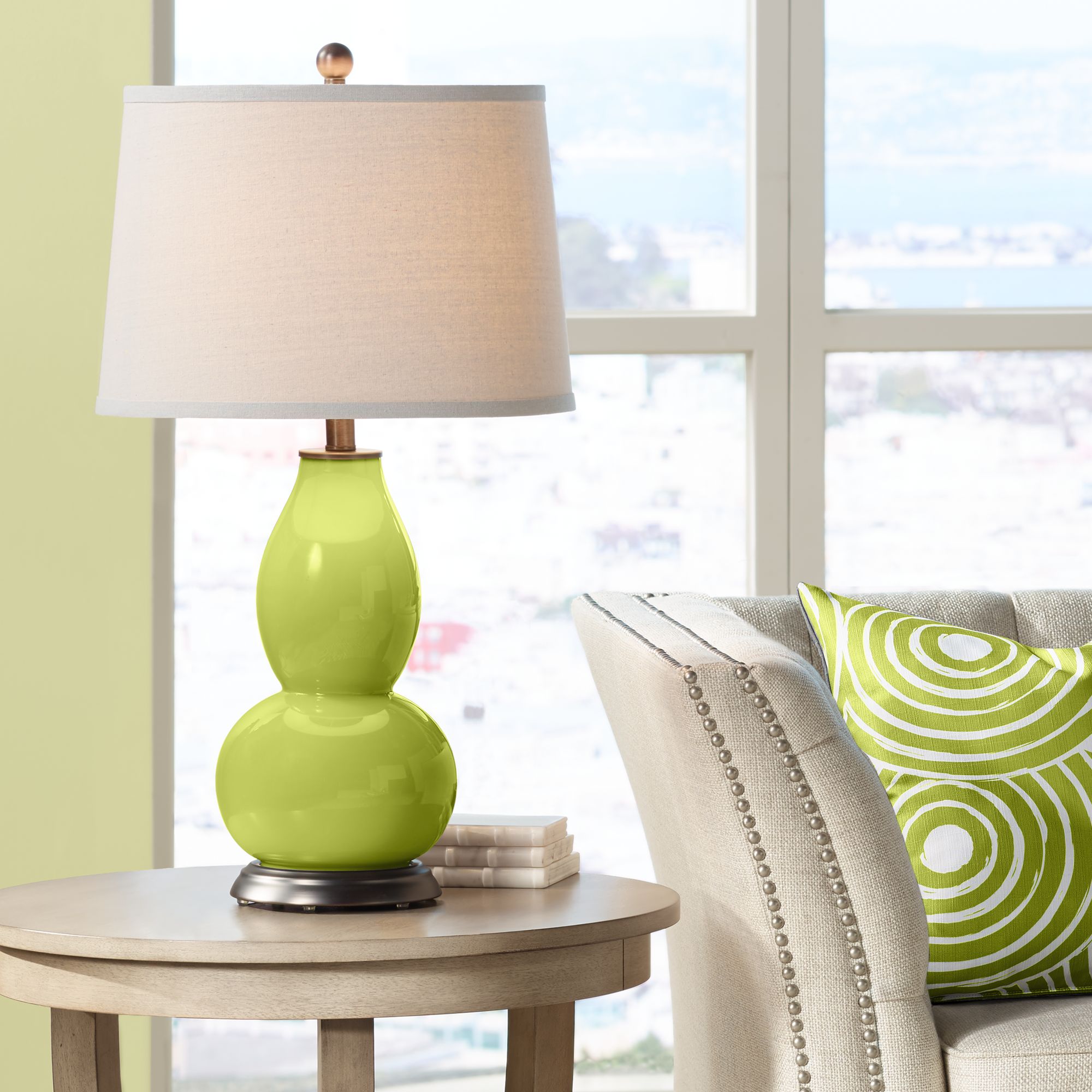 Parakeet Double Gourd Table Lamp