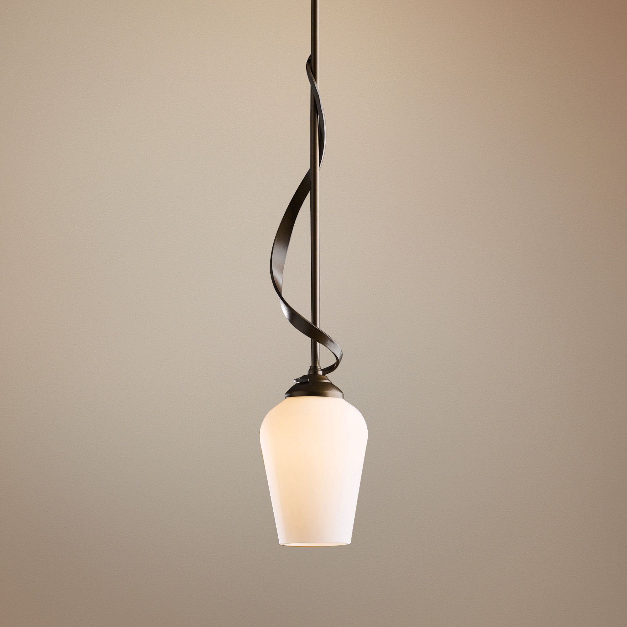 Hubbardton Forge Flora 4 W Pearl Glass Bronze Mini Pendant