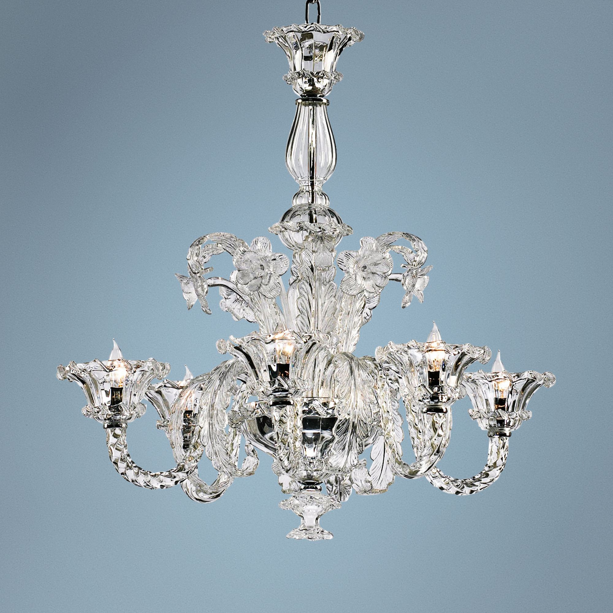 La Scala Clear Glass and Chrome Chandelier
