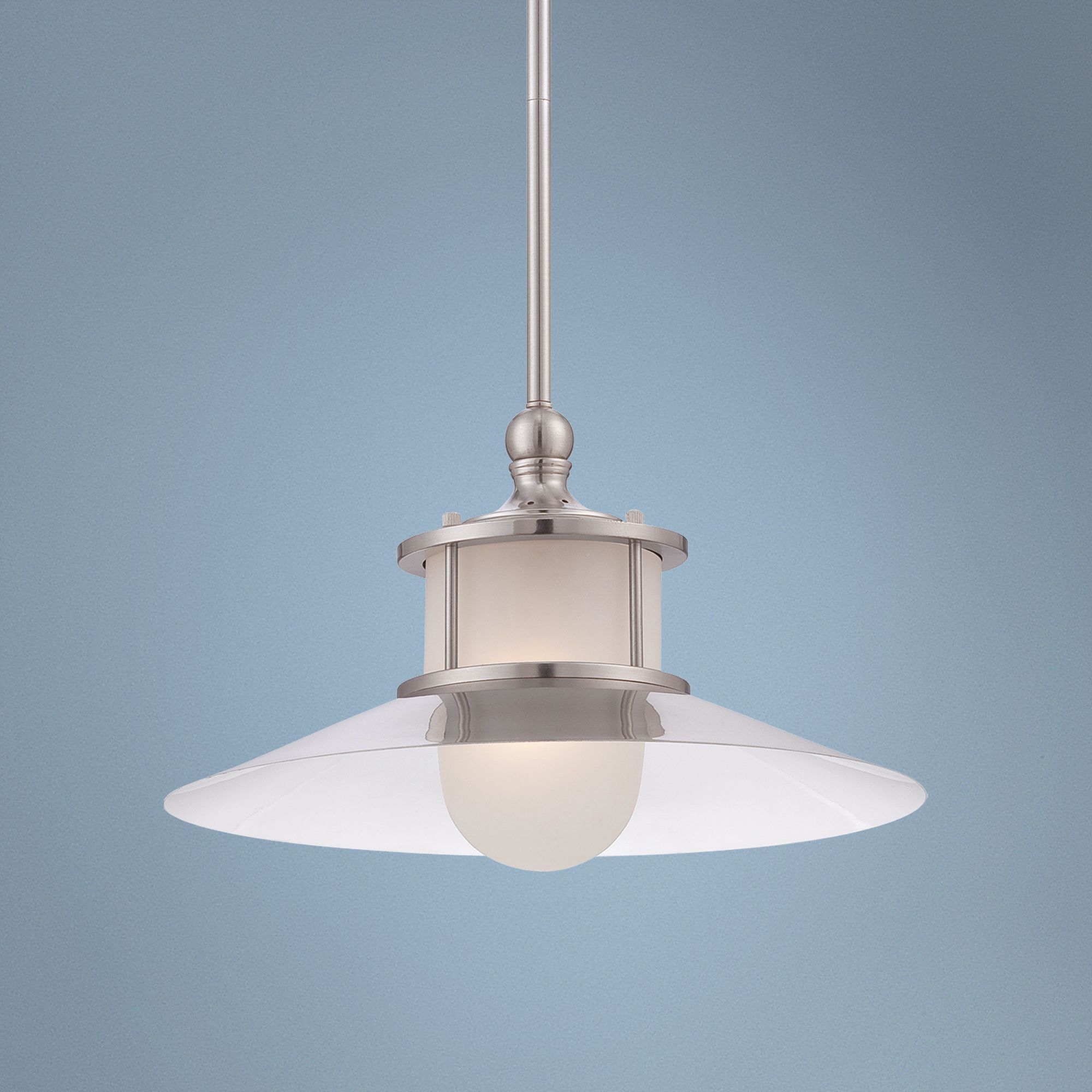 Quoizel New England 14" Wide Brushed Nickel Mini Pendant