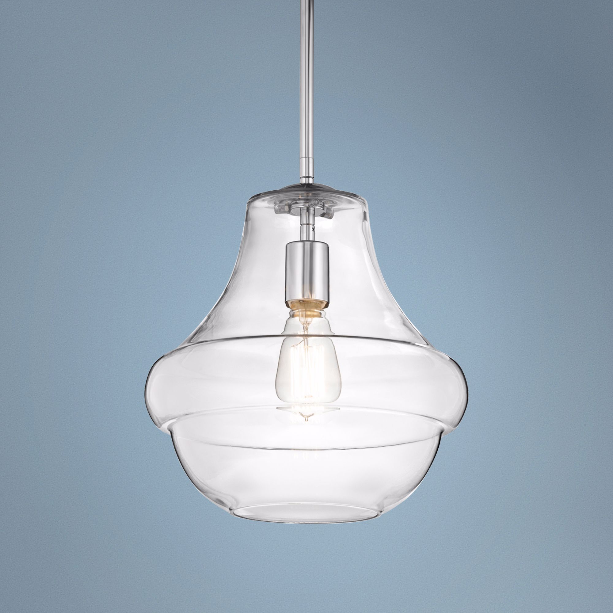 Kichler Everly Chrome 12" Wide Glass Pendant Light 2F635 Lamps Plus