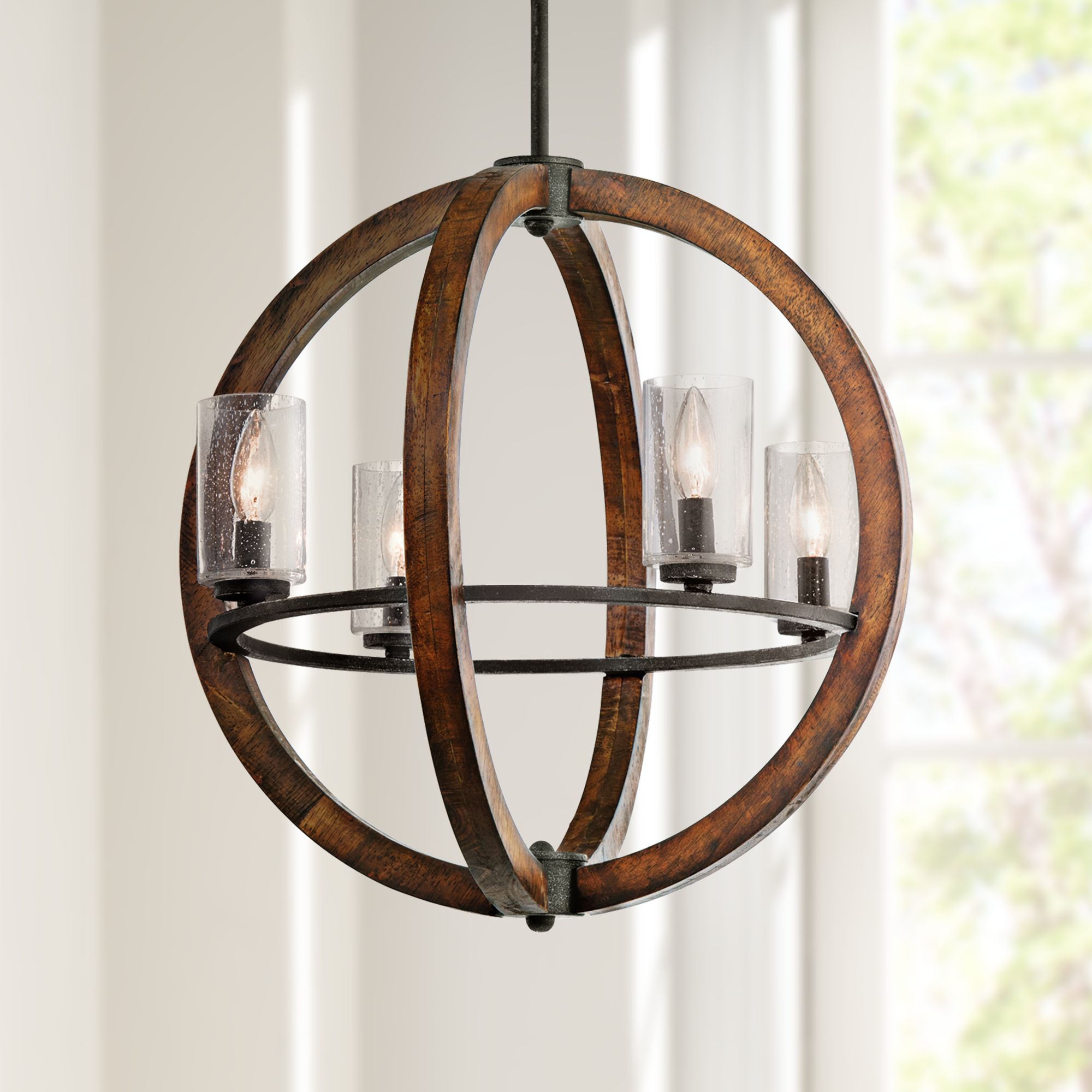 Kichler Grand Bank 20" Wide 4-Light Auburn Stained Pendant
