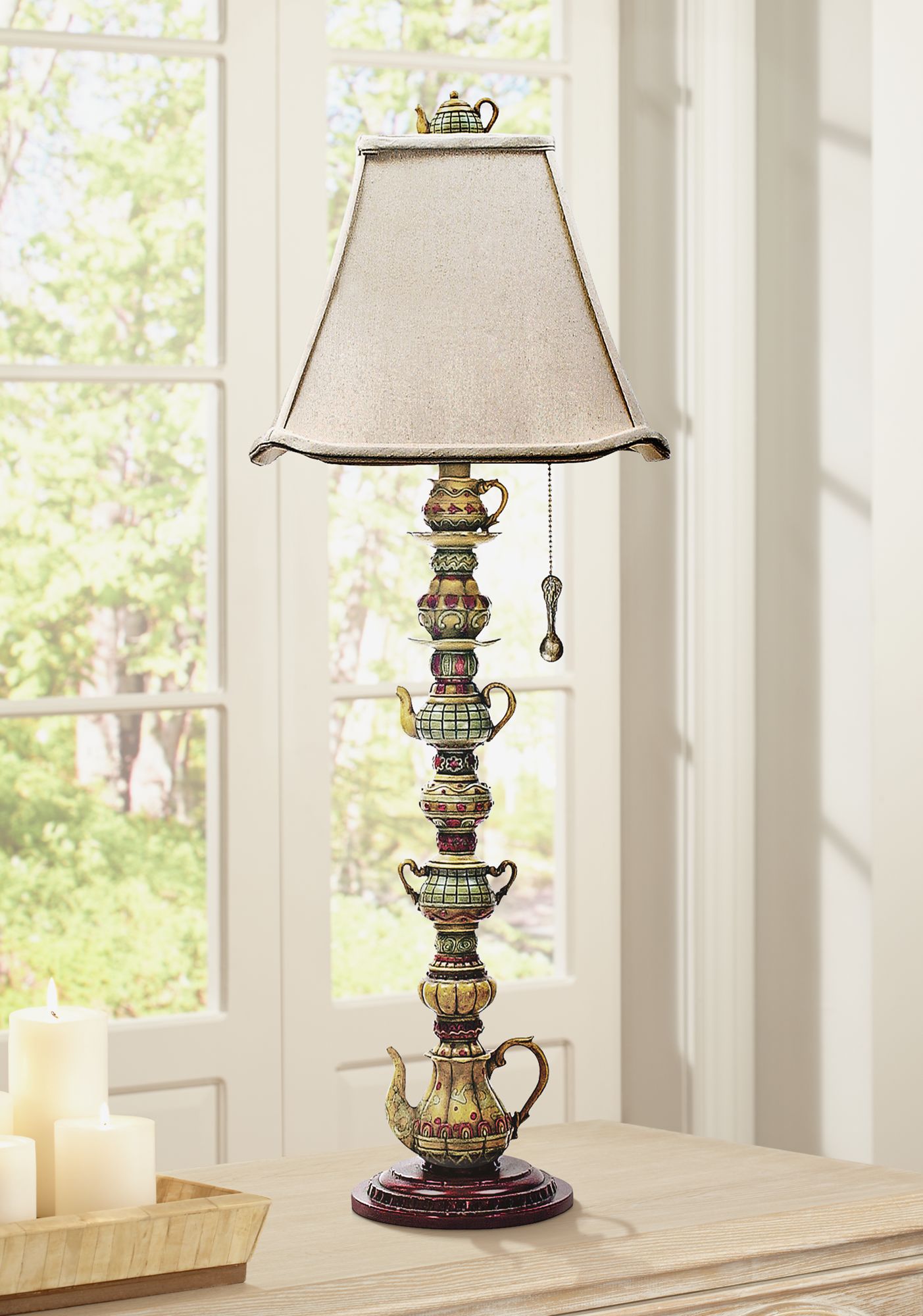Tea Service 35" High Burwell Table Lamp
