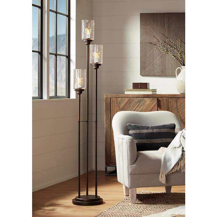 Libby Bronze And Seeded Glass Led 3, Floor Lamps That Look Like Trees