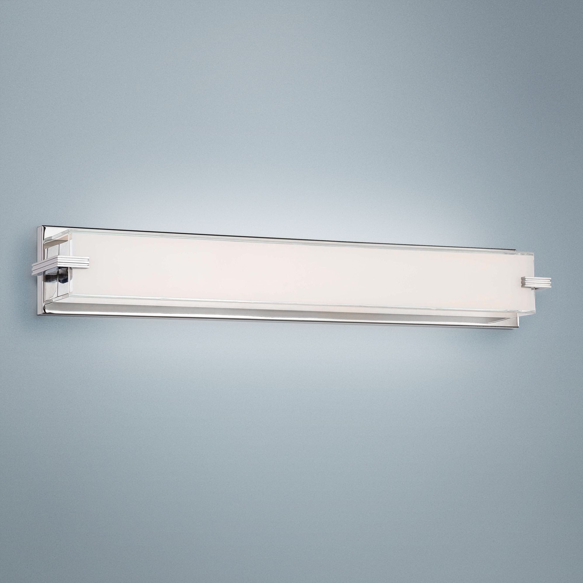 George Kovacs Cubism 30" Wide Chrome LED Bath Light