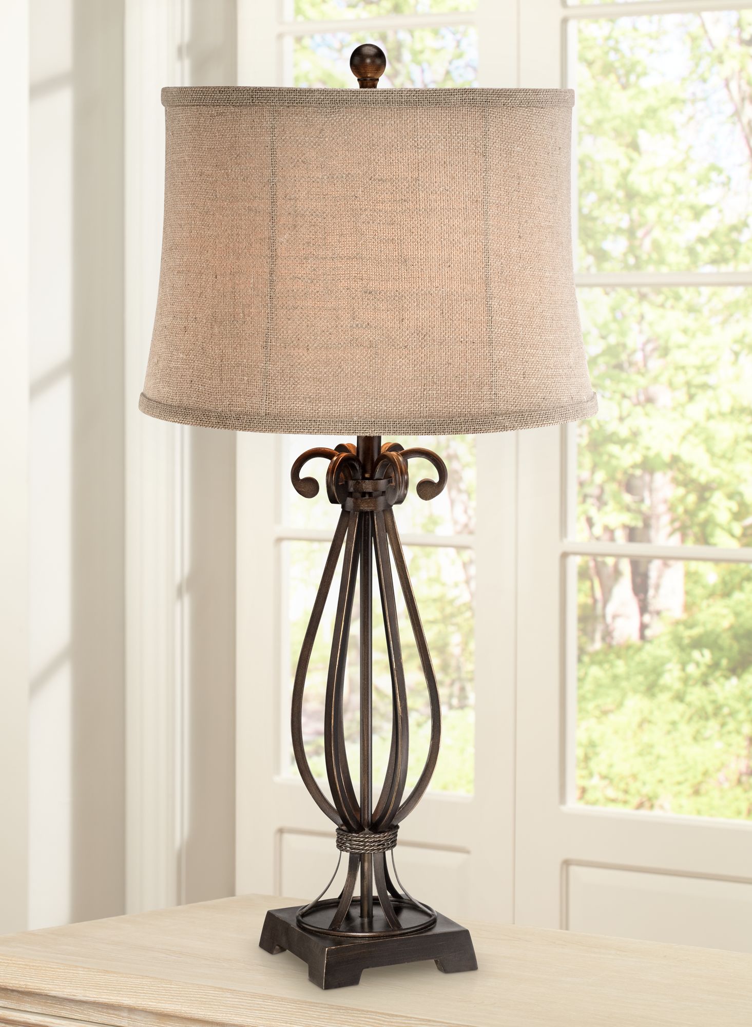 Taos Scroll Iron Table Lamp by Regency Hill
